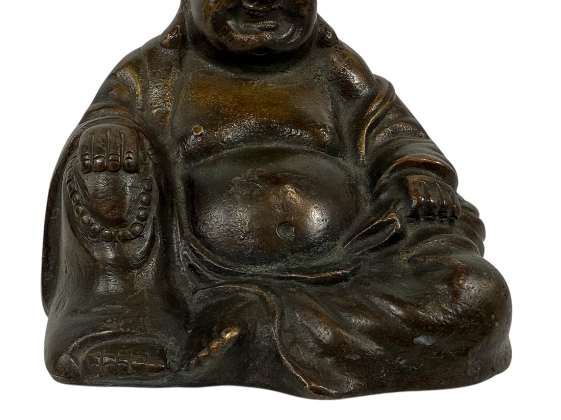  Solid Bronze Laughing Buddha Statue 