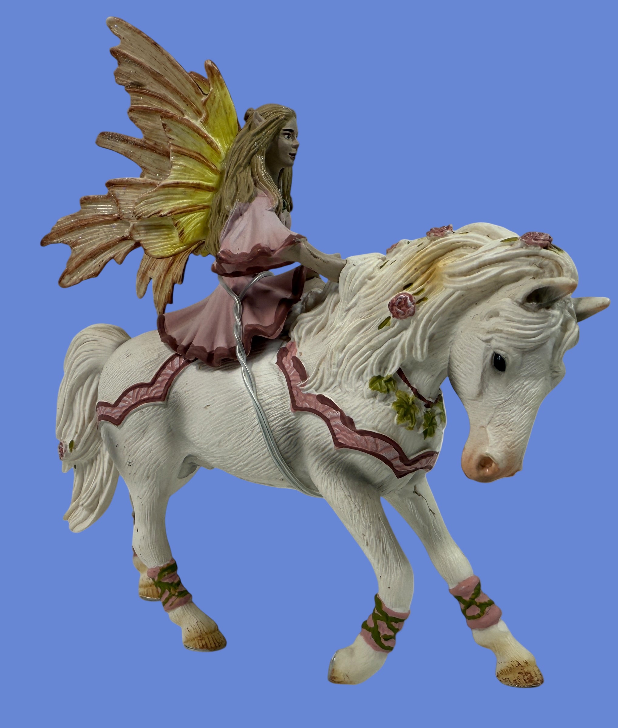 Schleich Bayala fairy on horse figurine (2006) – retired fantasy collectible, hand-painted PVC from Germany/China – Eco Depot Vintage Montreal.