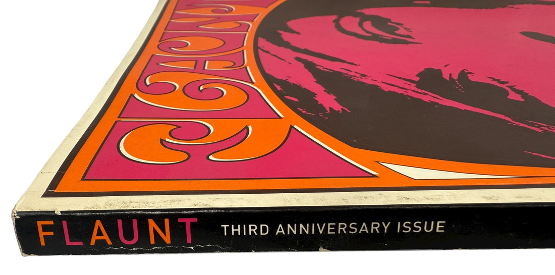 Flaunt Magazine Nov 2001 Drew Barrymore cover “Peace” Third Anniversary Issue. Bold psychedelic design, collectible pop-culture magazine VG condition