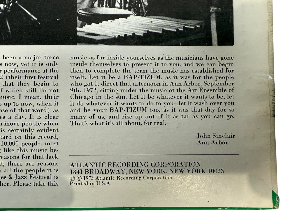 1973 Art Ensemble of Chicago – Bap-Tizum Live LP, SD-1639 (Atlantic), VG+/VG+