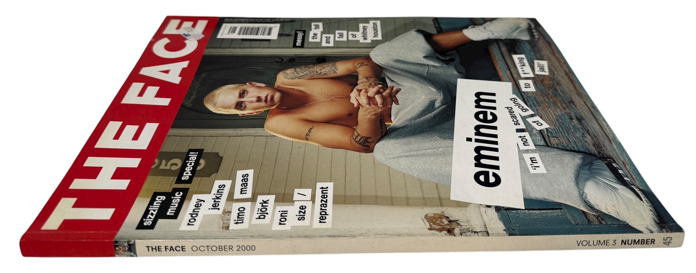 The Face Magazine October 2000 featuring Eminem. Rare UK Y2K issue with Björk and Whitney Houston features. Iconic early 2000s collectible.