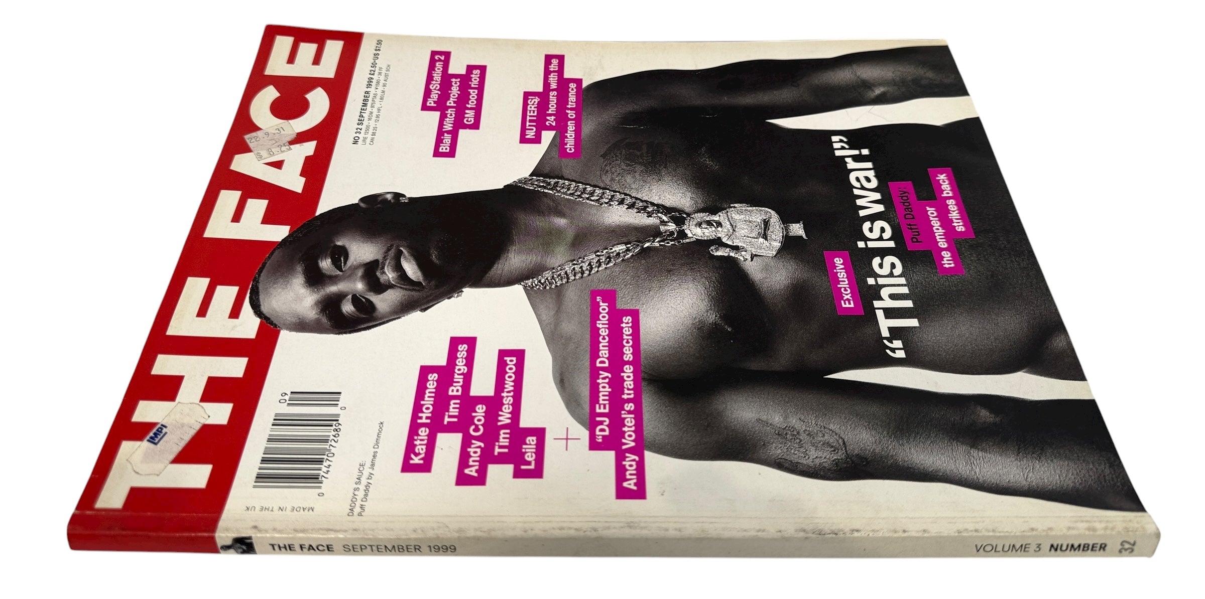 The Face Sept 1999 featuring Puff Daddy “ This is War! ” photo by James Dimmock — an iconic 90s hip-hop and fashion issue in great vintage condition.