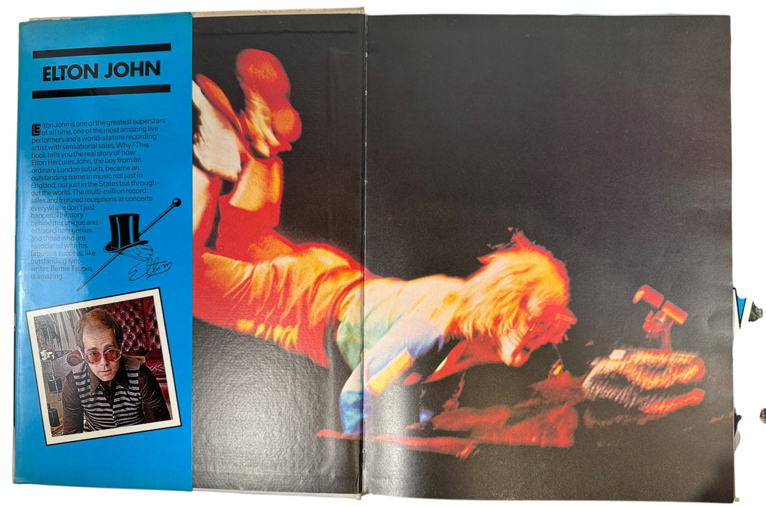 Vintage 1976 Elton John photo biography by Tatham & Jasper, Octopus Books. 100+ color photos of the Rocket Man in his prime. Collectible 70s music book.