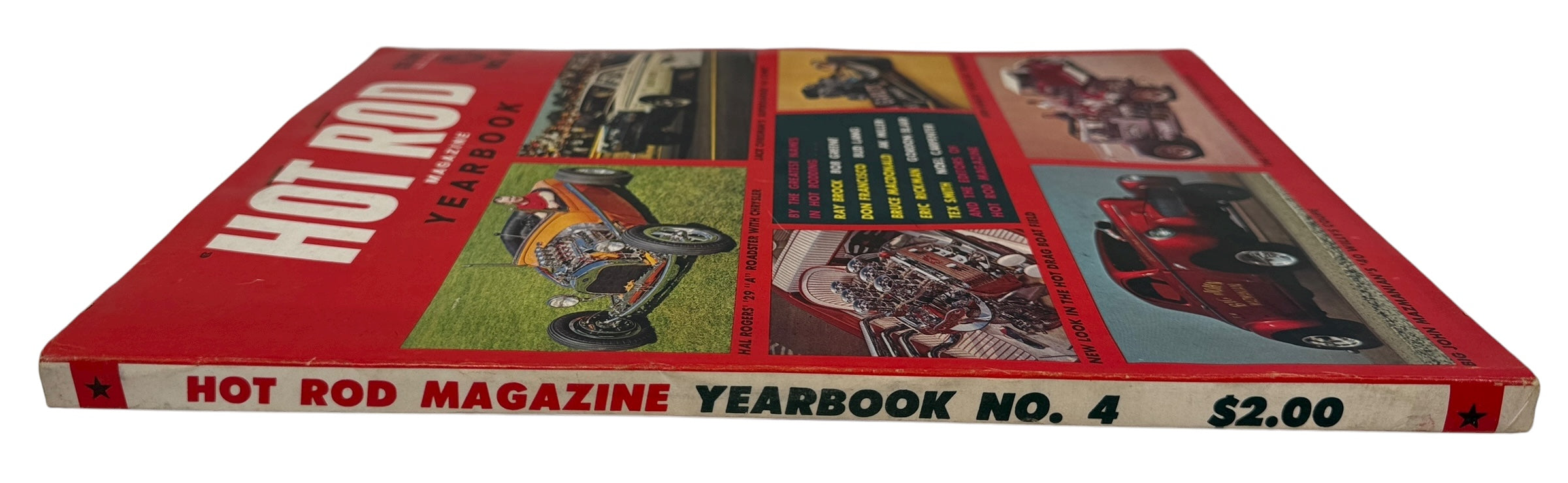 Hot Rod Magazine Yearbook No. 4 from the 1960s. Classic drag racing, hot rod builds, and vintage auto culture. Fair condition collectible. Eco Depot Montréal.