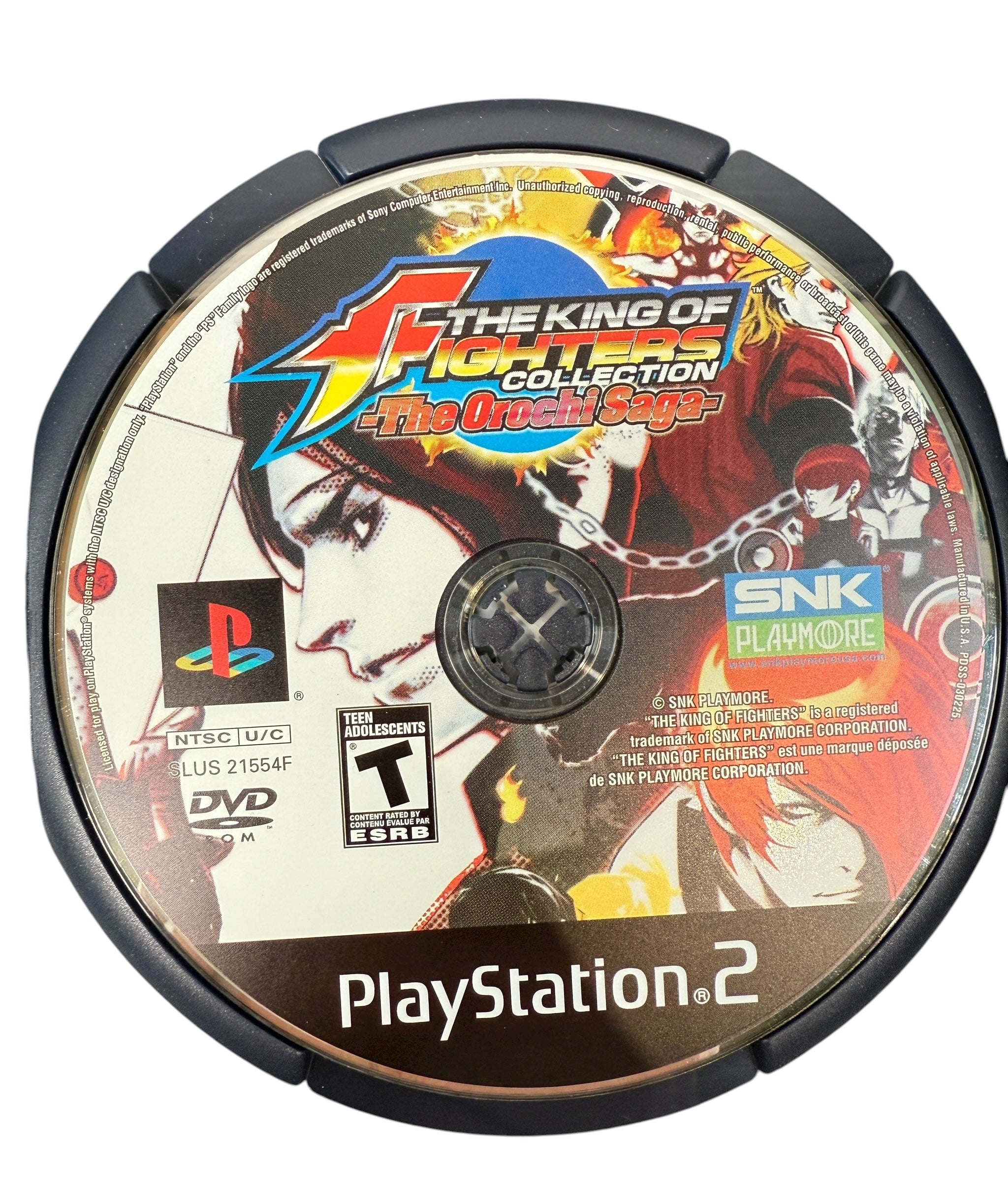 Complete KOF Orochi Saga PS2 set with disc, case, and manual. Tested VG condition. Includes KOF ’94–’98. Essential SNK collection for PS2 fans and collectors.