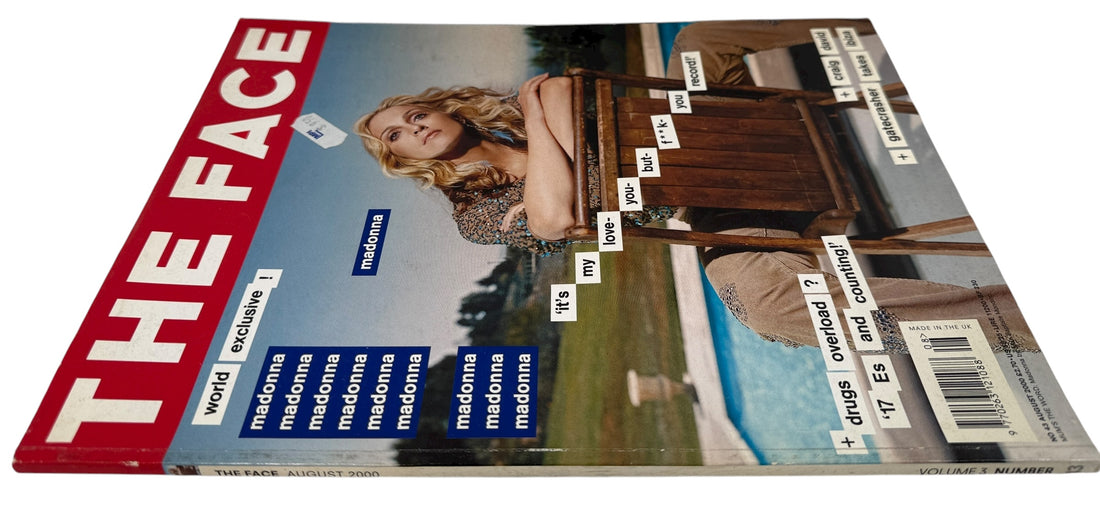 Magazine cover of 'The Face' with a model on a boat