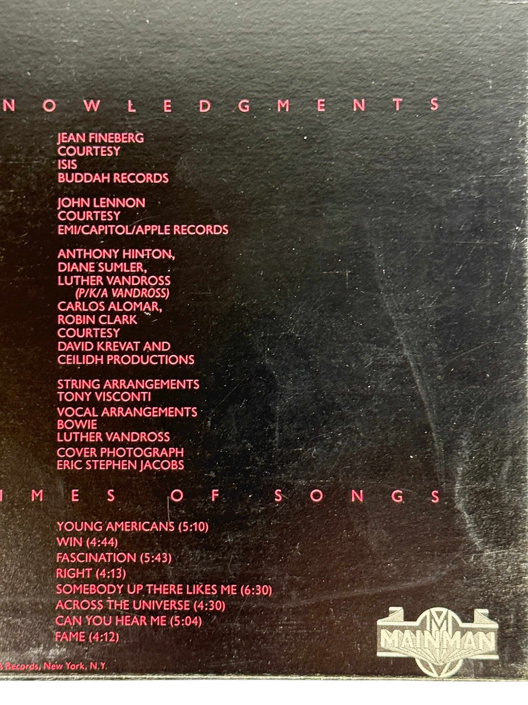 1975 David Bowie Young Americans Canadian RCA Dynaflex LP. G/VG condition classic soul-era album. Collectible vintage Bowie vinyl.