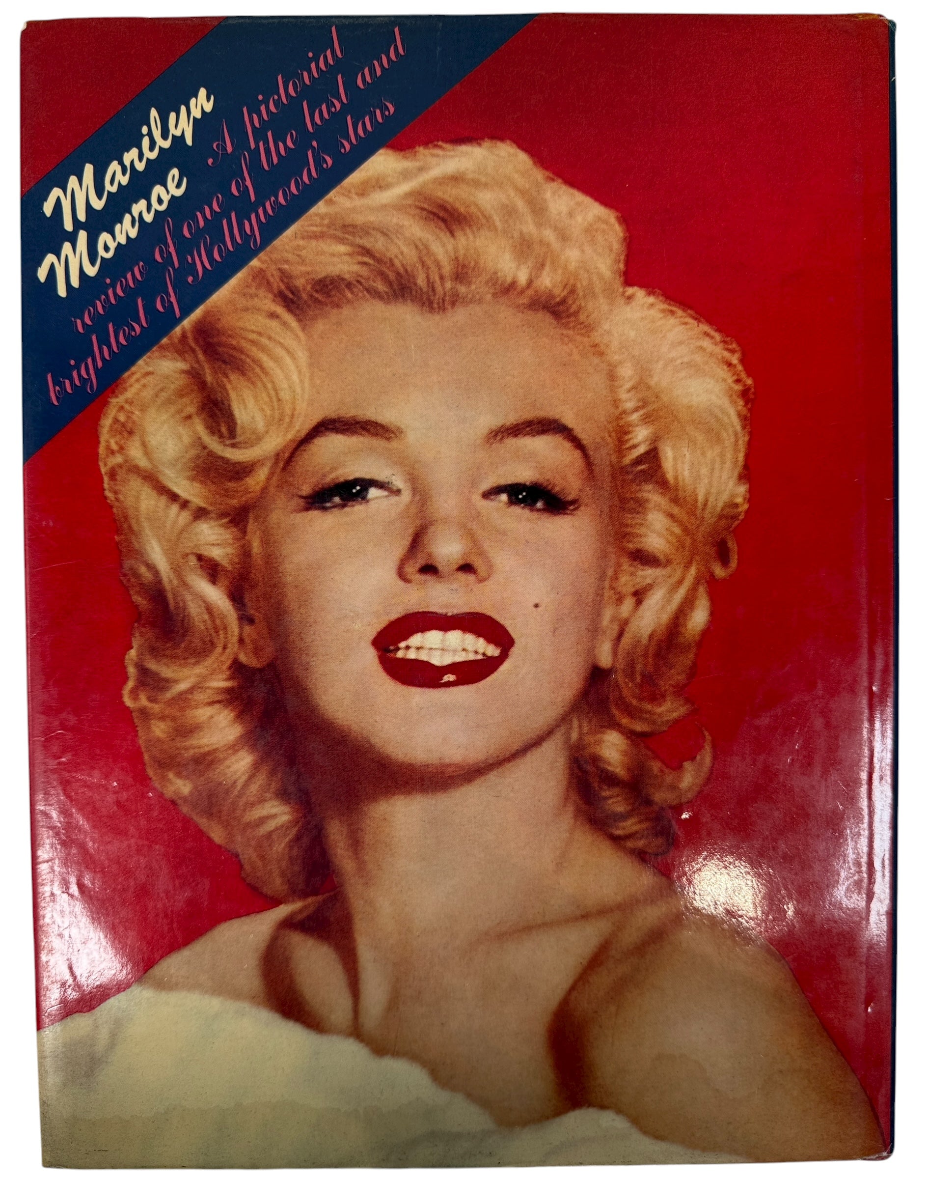 Vintage hardcover photo biography of Marilyn Monroe by John Kobal featuring rare film stills and contact sheets. Collectible Hollywood book with iconic imagery.