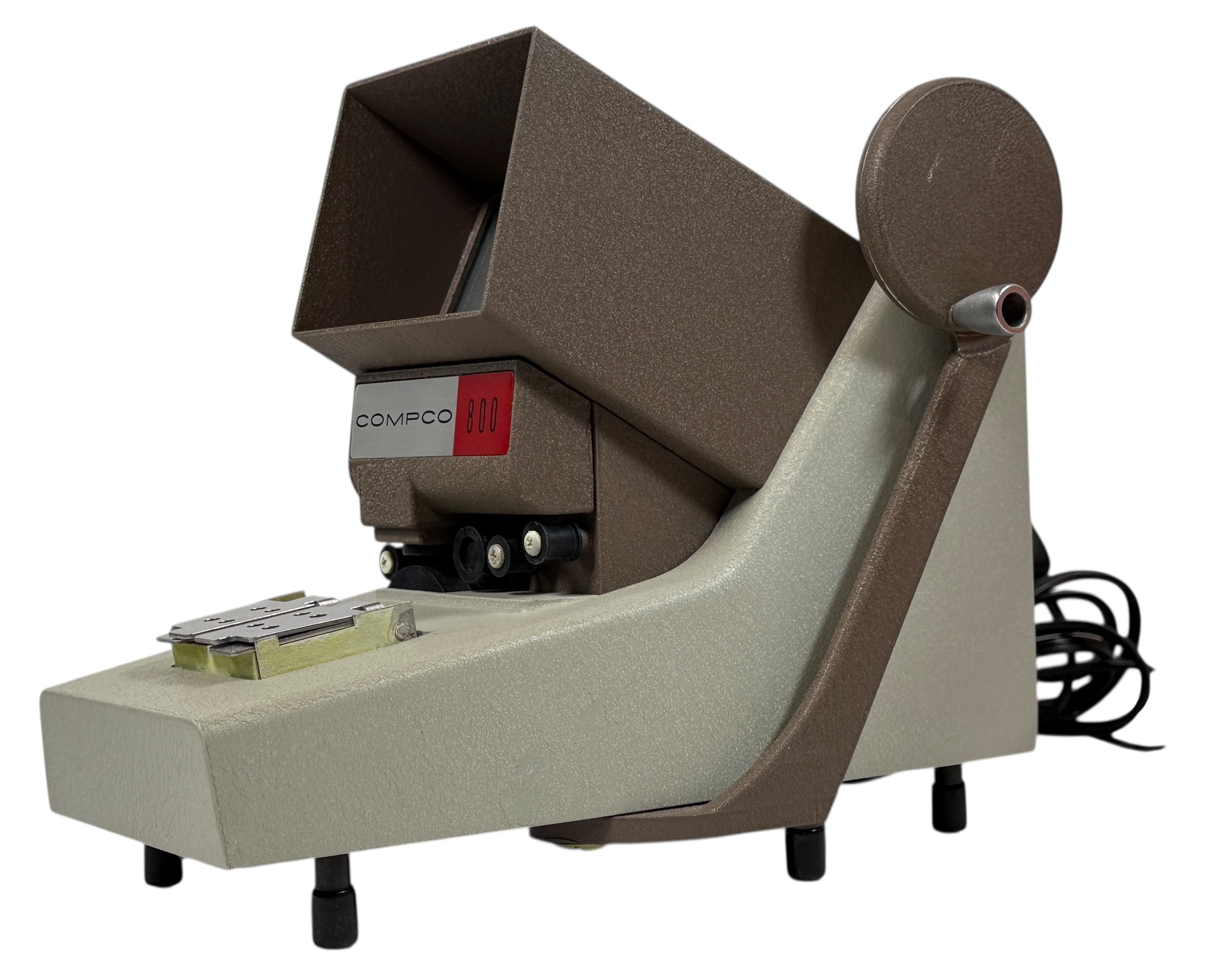 Vintage Compco 800-8M microfilm reader, fully working with lens and carrier. Durable industrial archival viewer. USA-made. Ships safely.