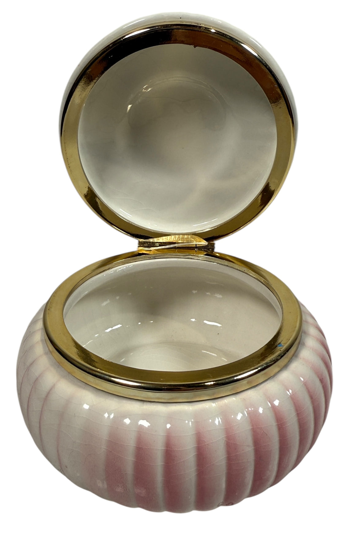 Vintage Italian porcelain trinket box with jeweled lid, Capodimonte-style décor, Made in Italy, mid-century vanity box with gilt floral details.