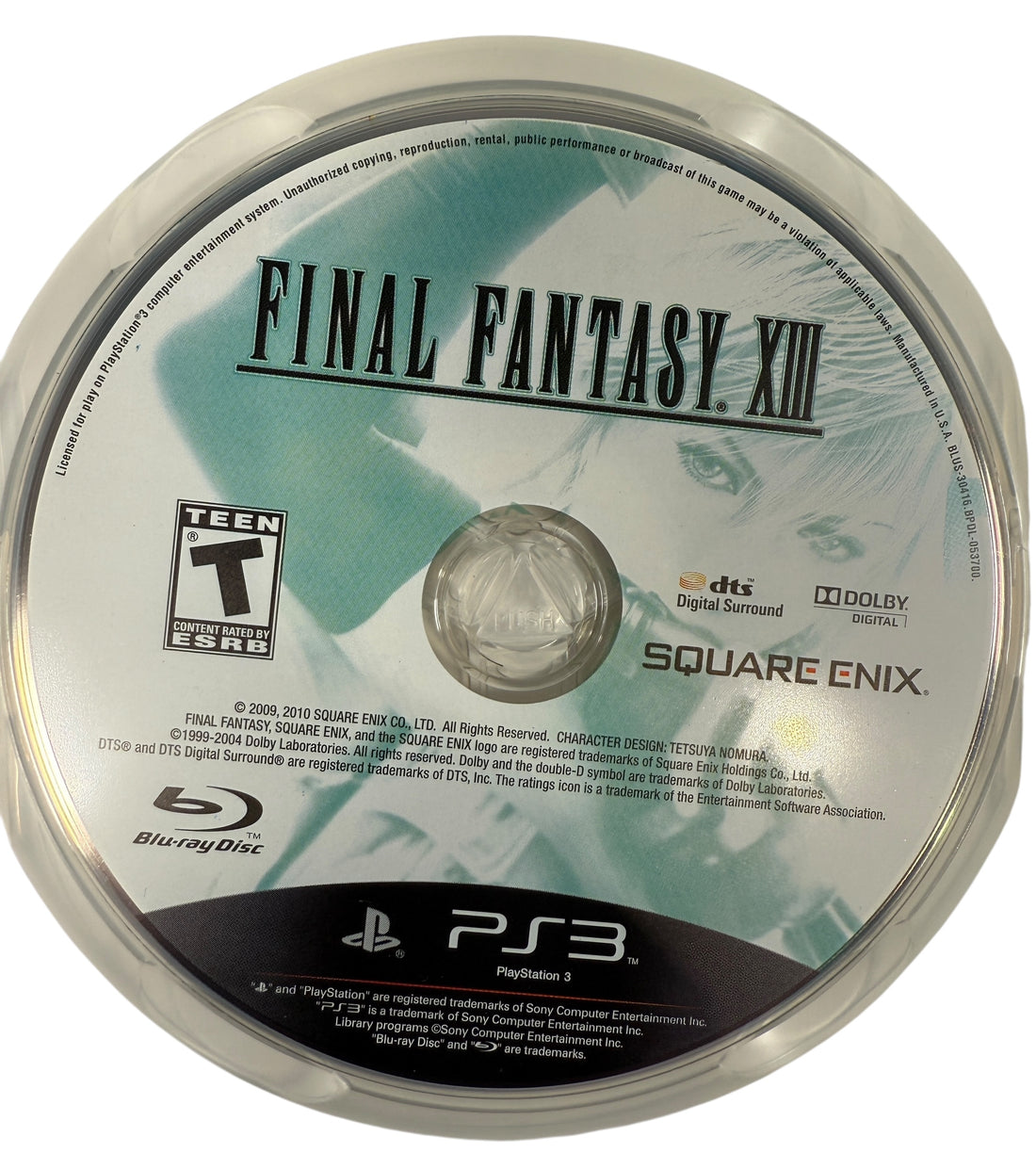 Final Fantasy XIII for PS3 complete in original case. Clean disc, Square Enix RPG with cinematic visuals, story-driven gameplay, and classic PS3 era appeal.