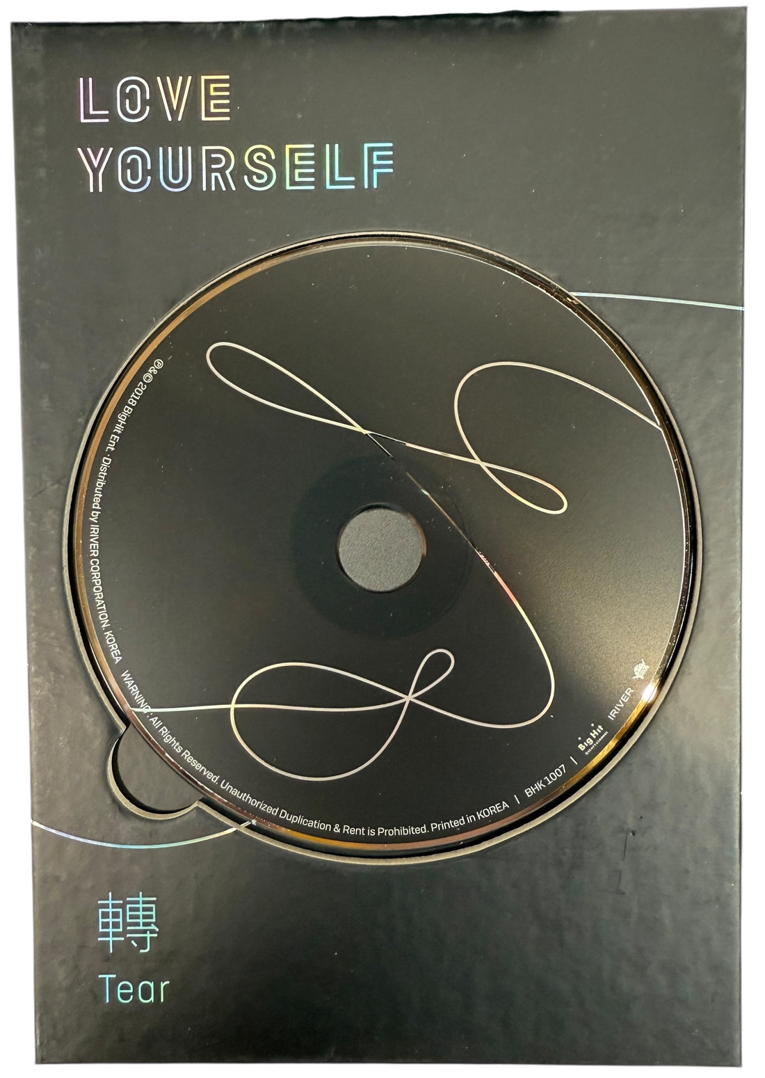 2018 BTS Love Yourself Tear album. Official Big Hit release with CD, photobook and inserts. Complete, clean copy. Ships from Canada.