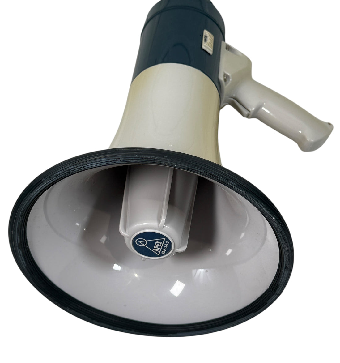 Vintage Apex THOR-15 Mega2 megaphone from the 1970s–80s. Industrial handheld PA with classic design, ideal for decor, props, or restoration.