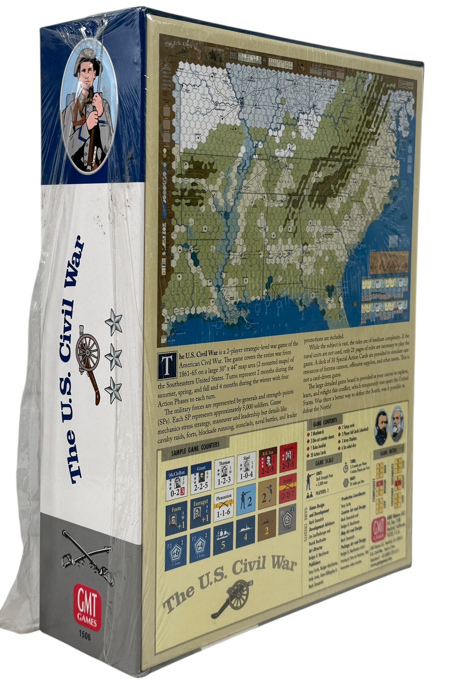 Unpunched 2015 GMT Games The U.S. Civil War strategic board game by Mark Simonitch. Large hex map, deep gameplay, shrink torn on one side.