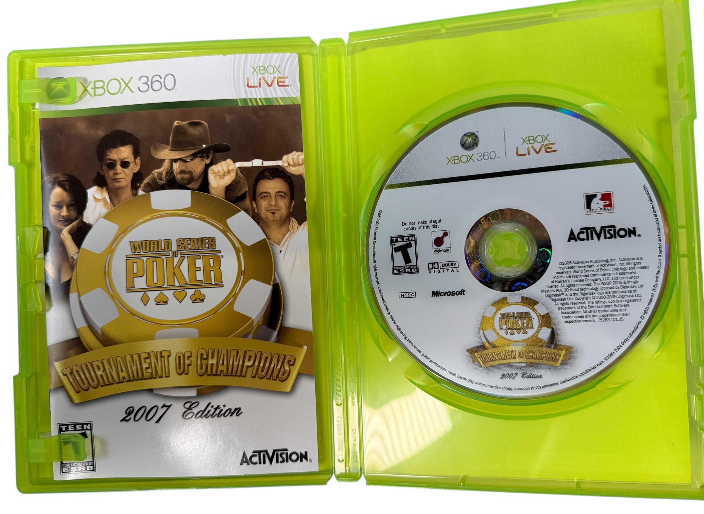 Xbox 360 World Series of Poker Tournament of Champions 2007. Authentic WSOP poker gameplay with original case. Tested and working retro console game.