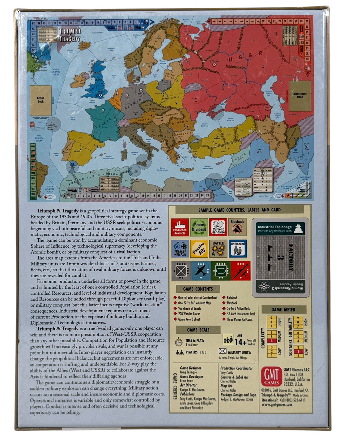 Sealed GMT Games classic Triumph &amp; Tragedy WWII strategy board game. Deep geopolitical gameplay set in Europe 1936–1945. Collector-grade copy.