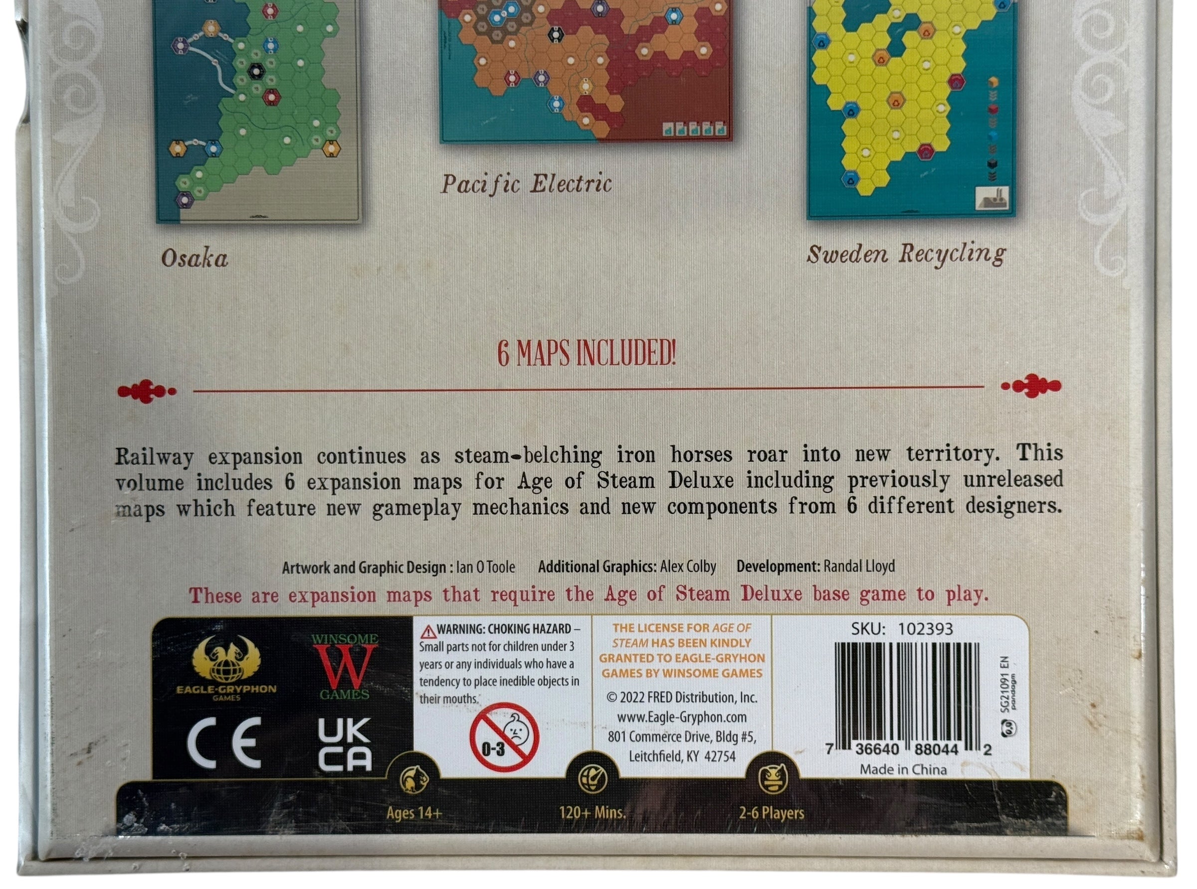 Sealed Age of Steam Deluxe Expansion Volume III with six rare maps. Low print run collectible expansion for train and economic board game fans. Base game required.