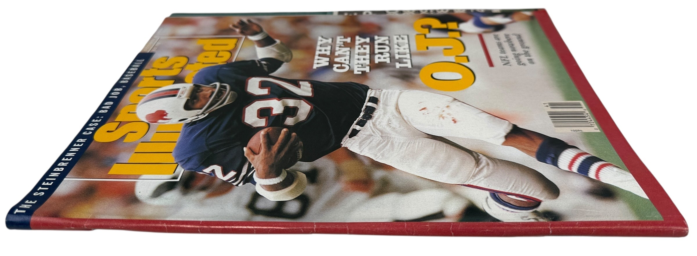 OJ Simpson Buffalo Bills cover Sports Illustrated October 1990 clean no-label collectible issue for NFL and magazine collectors.