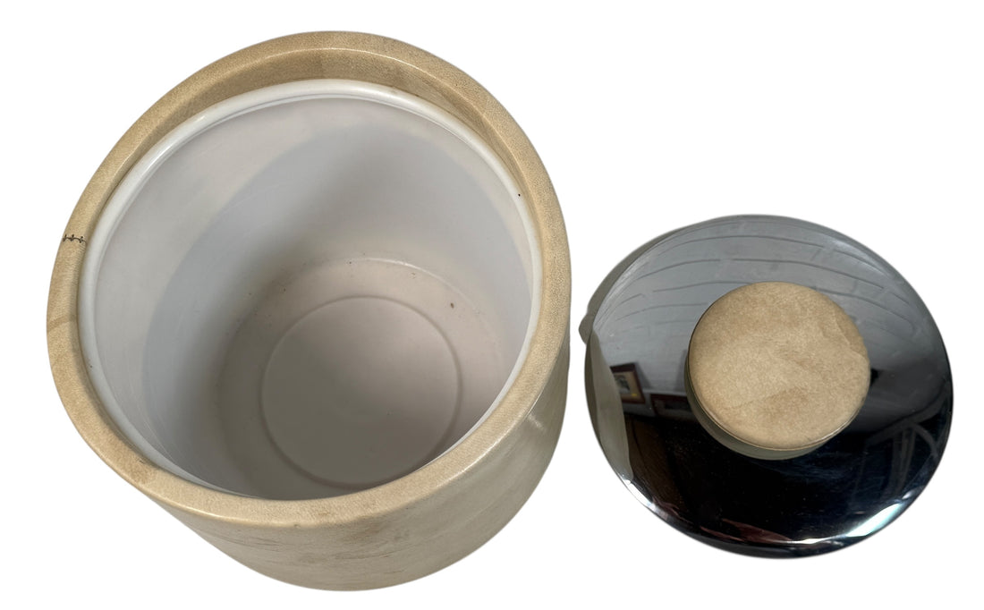 Vintage Kraftware Ice Bucket – 225 5th Ave N.Y.C. – Cream Stone-Textured Finish – MCM