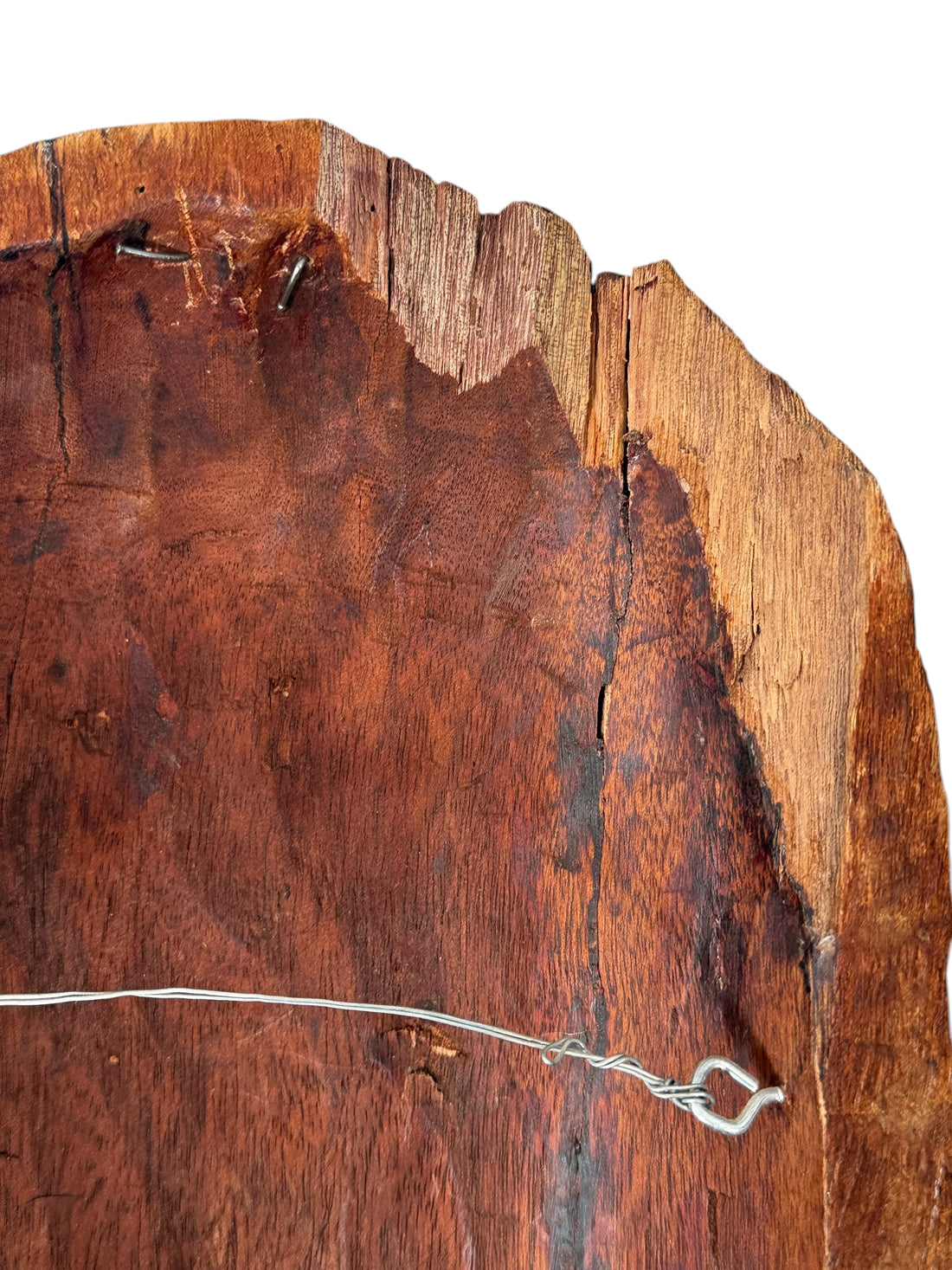 Vintage Hand-Carved 31” Wooden Tribal Mask – Serpent & Leaf Motif – African-Style Wall Art