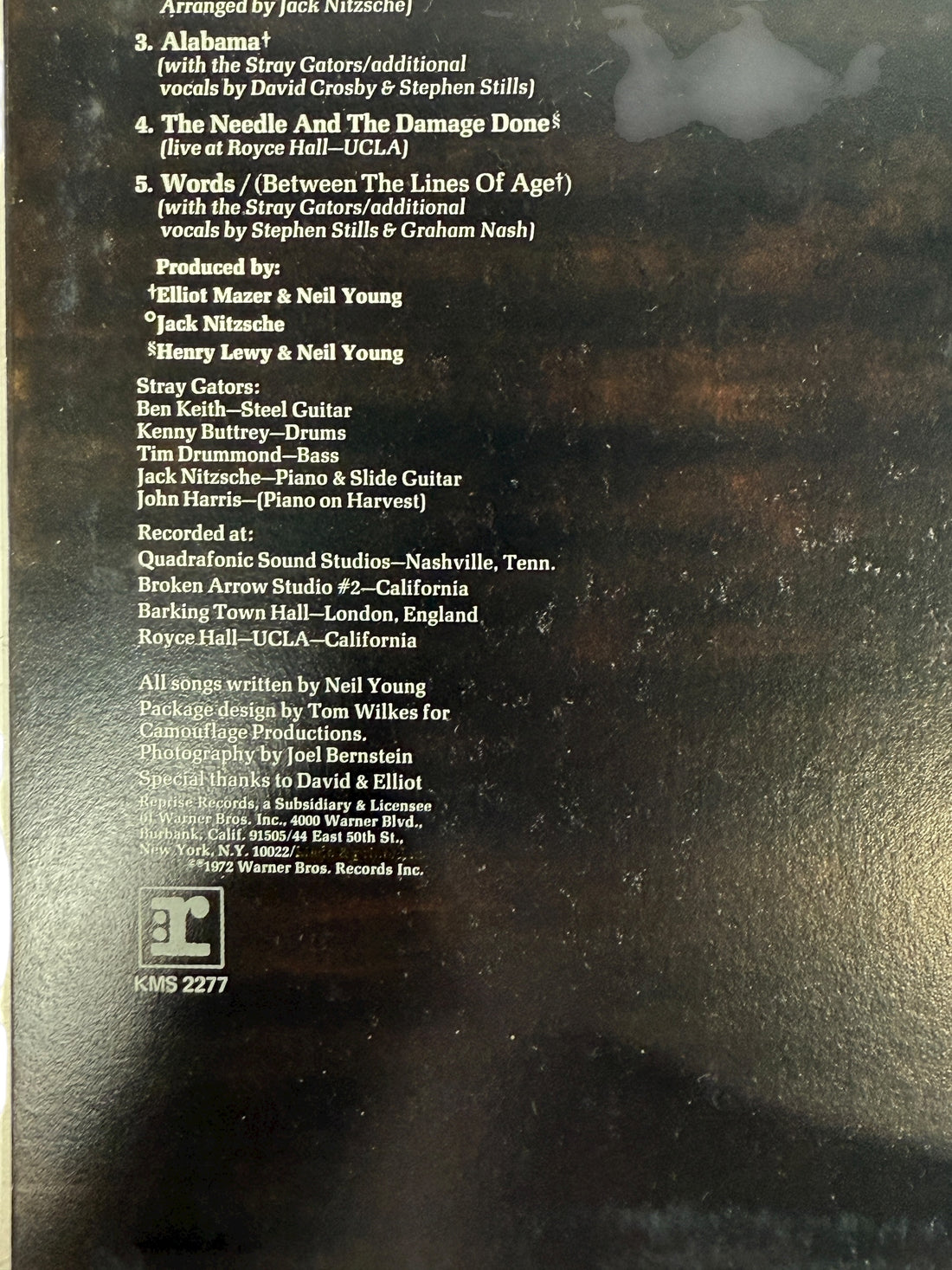 Original 1972 Canadian Harvest LP by Neil Young on Reprise KMS 2277. VG+ vinyl, gatefold cover, includes “Heart of Gold” and “Old Man.”