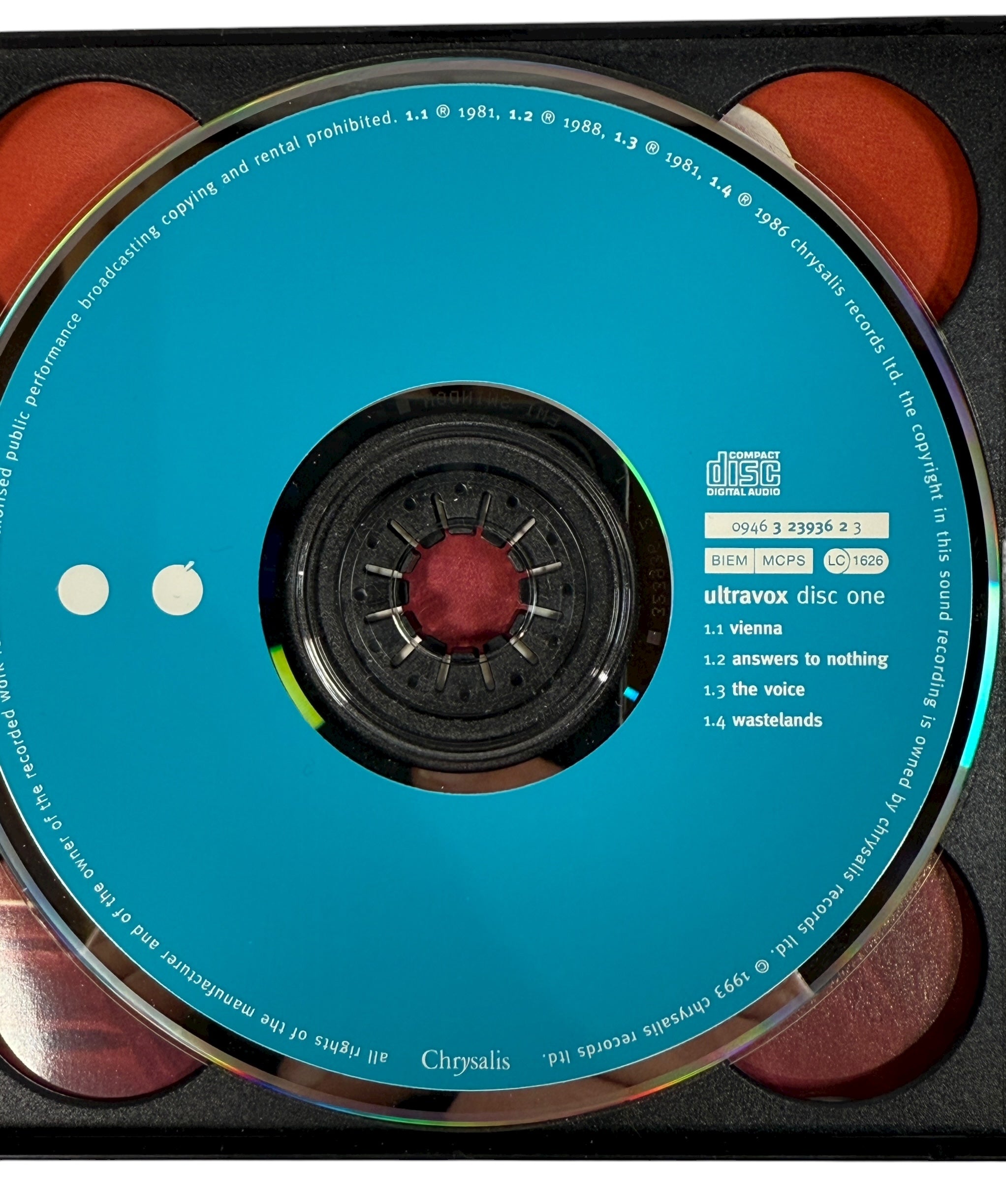 Ultravox Vienna 1993 Chrysalis collectors edition CD1. Replacement disc with artwork. Includes Vienna, The Voice, and more. Great for restoring 2CD set.