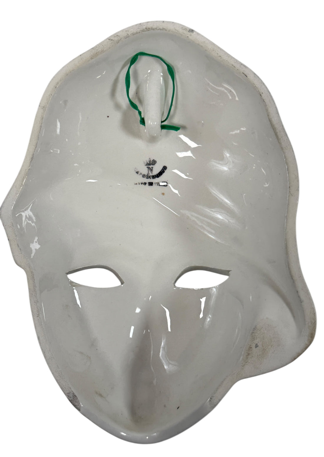 Vintage Italian ceramic wall mask from Modena with hand-painted floral design and gold accents. Authentic mid-century wall décor made in Italy.