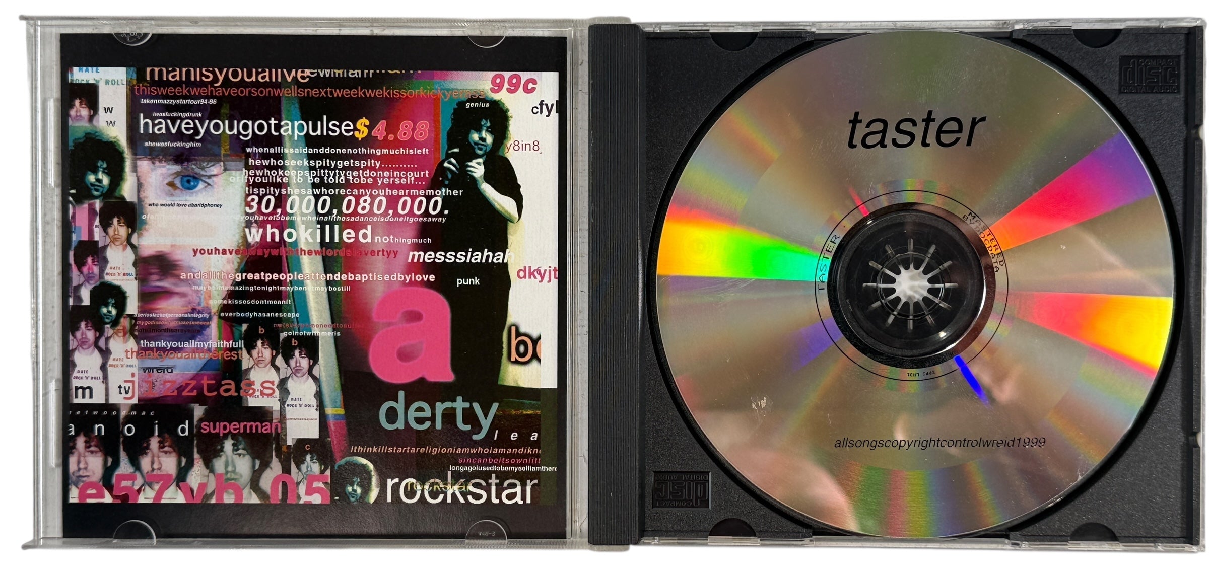 1999 UK experimental electronic CD by Taster on Hottam Records. Obscure indie IDM release with abstract artwork. Original pressing in VG+ condition.