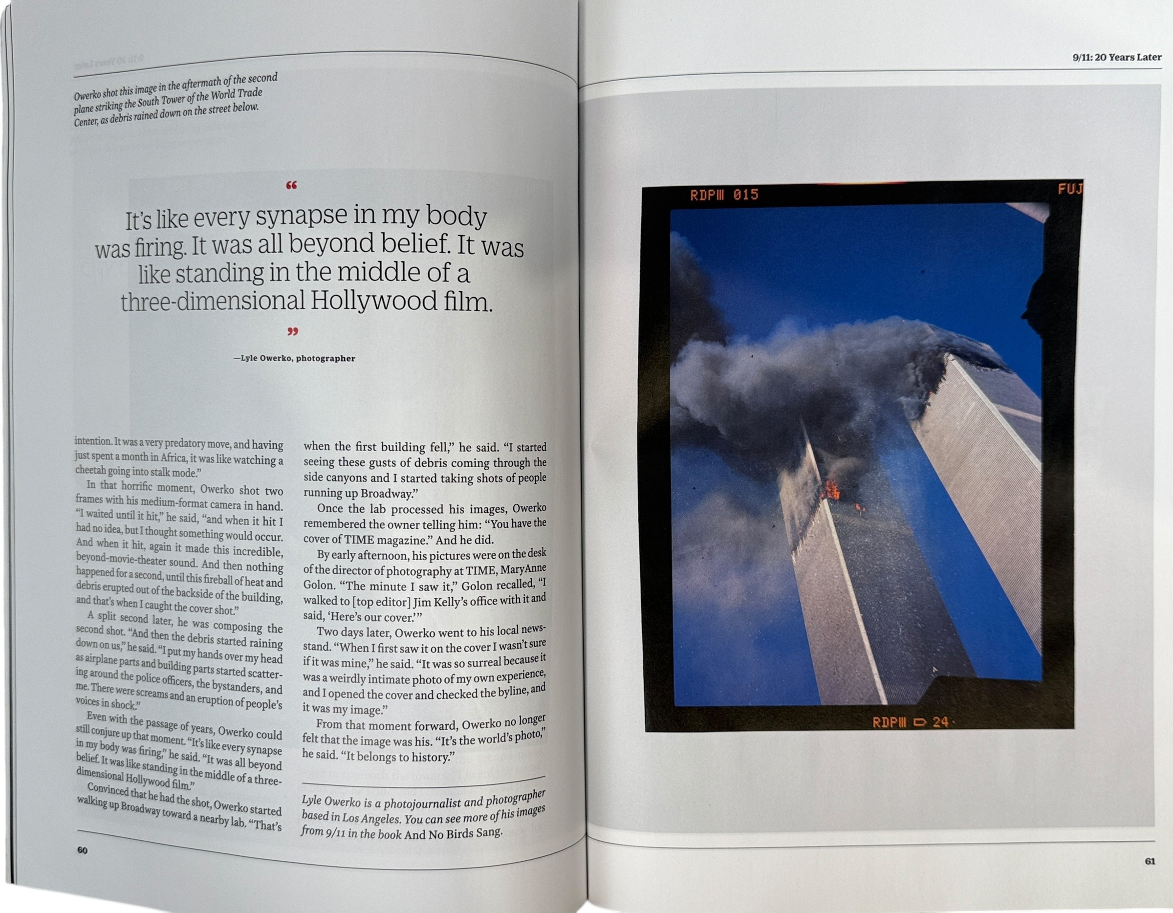 TIME Magazine special issue marking the 20th anniversary of 9/11. Photojournalism, essays and reflections. 2021 commemorative edition, very good condition.