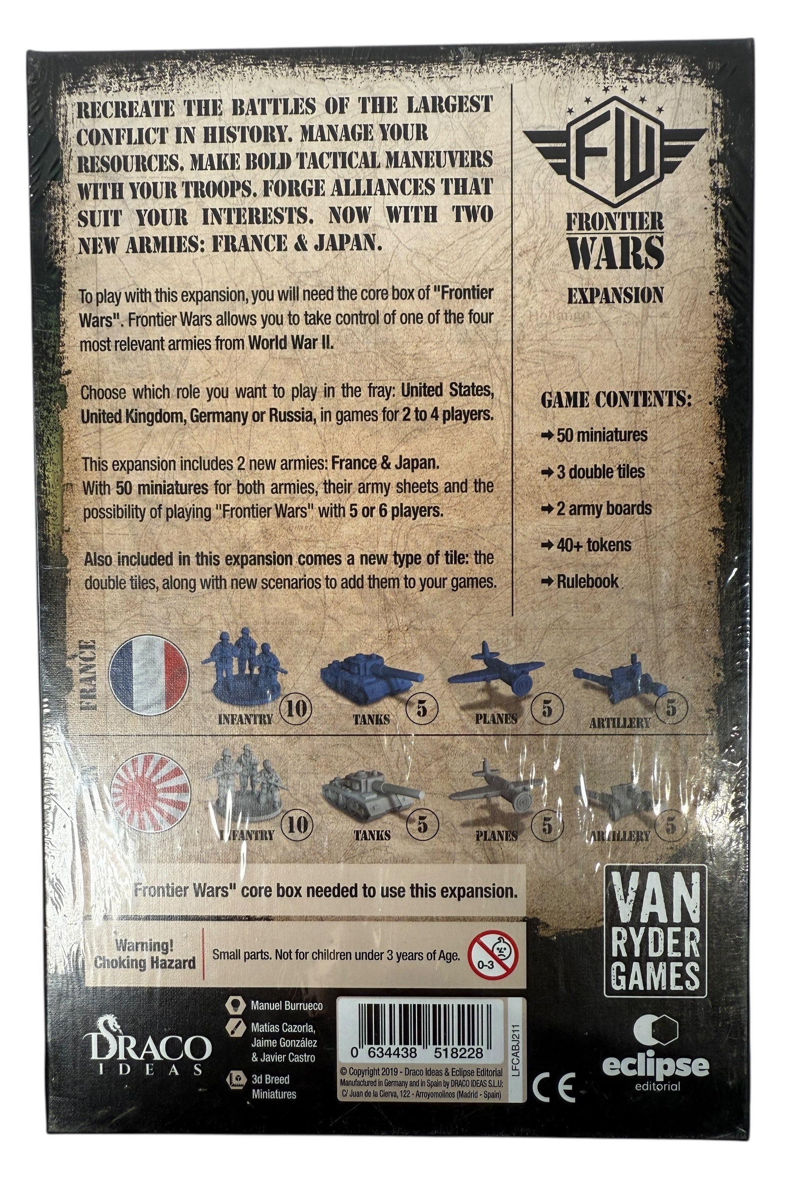 Extension Guerres Frontières – Armées de France et du Japon – Stratégie Seconde Guerre mondiale, sous blister, neuf