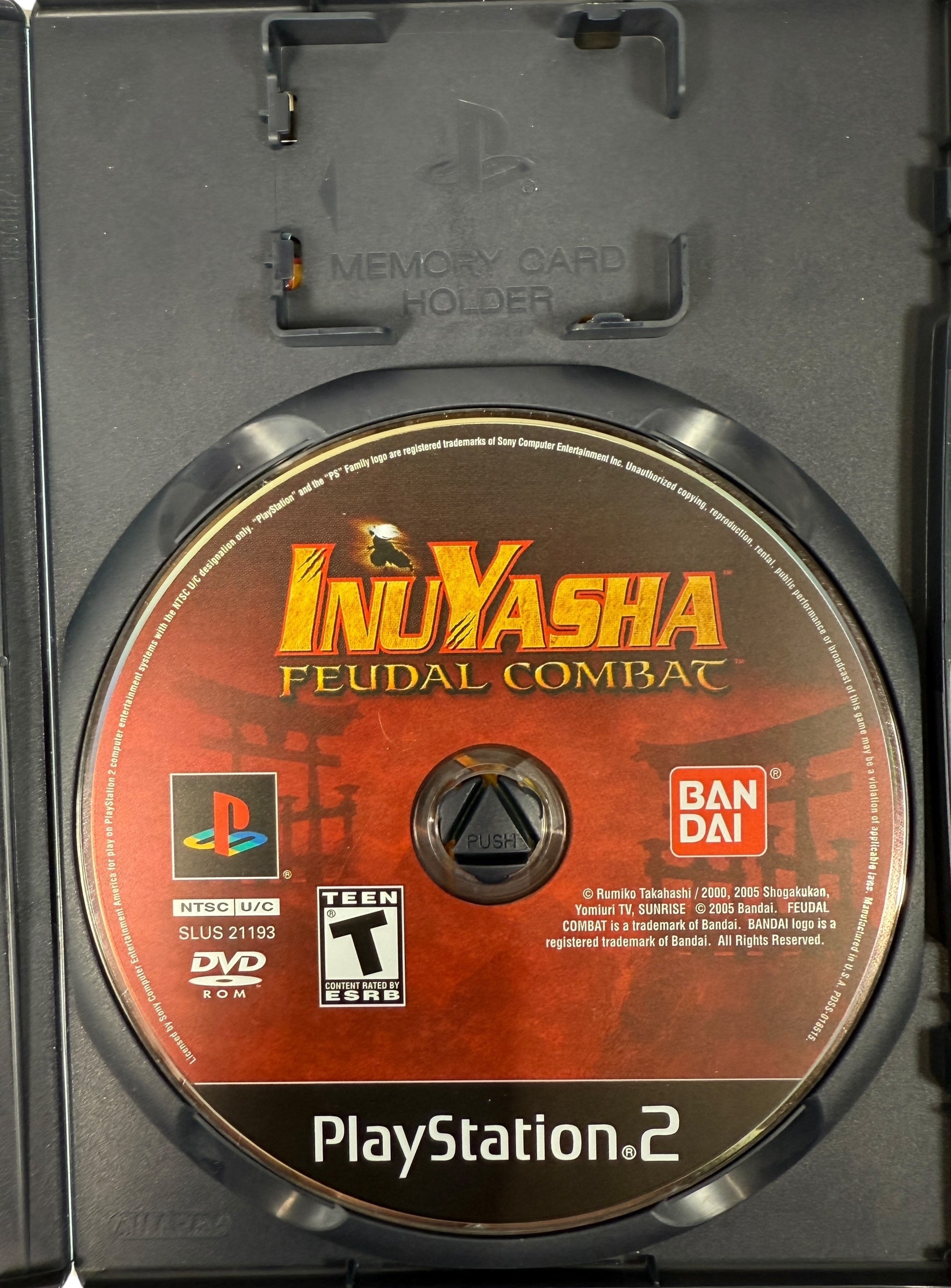 Classic PS2 anime fighter Inuyasha Feudal Combat by Bandai. Original case and disc, tested and authentic. Great value PlayStation 2 title.