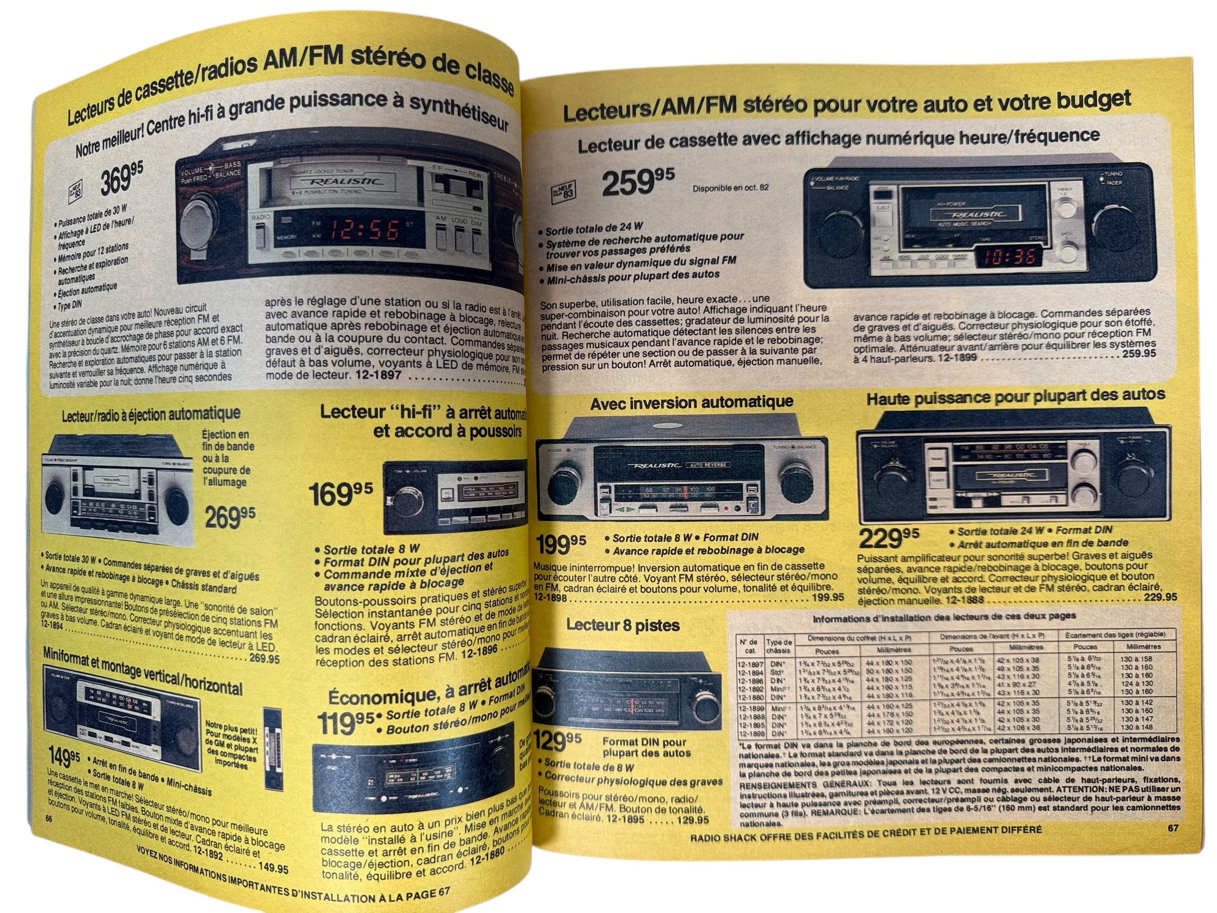 1983 Radio Shack French-Canadian catalog with TRS-80 and Realistic hi-fi ads. Retro computing &amp; audio collectible in Very Good vintage condition.