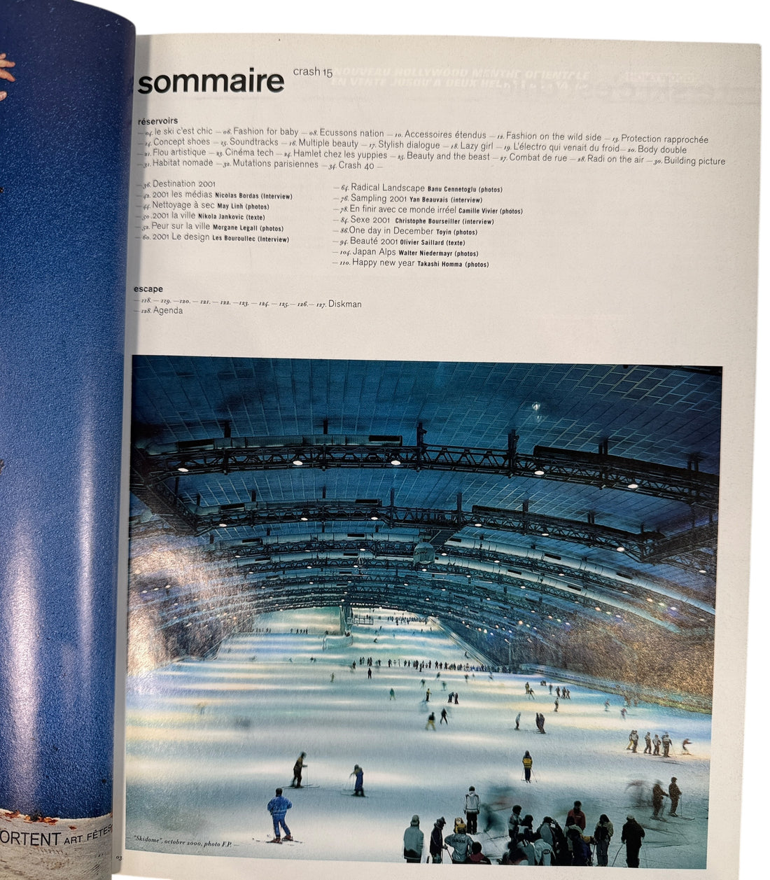 Collectible Crash Magazine Issue 15 Destination 2001 from early Y2K era. French fashion and design culture title in Very Good condition. Low print indie issue.