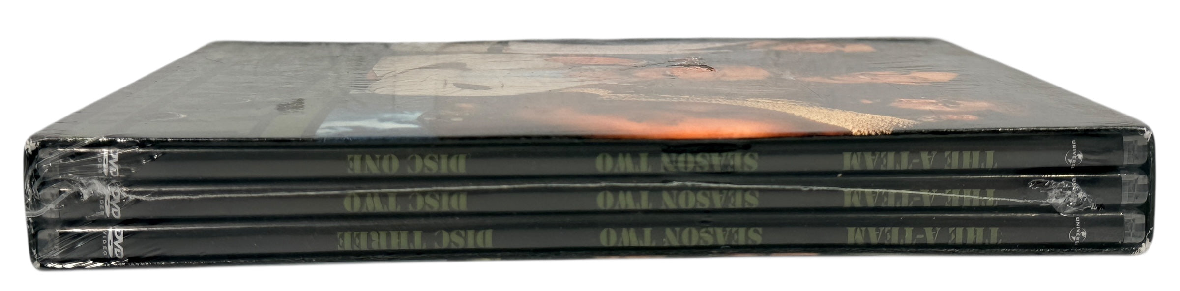 Sealed A-Team Season Two 2002 Universal DVD set, Region 1 NTSC with Knight Rider bonus episode. Collectible 80s TV nostalgia title in factory wrap.
