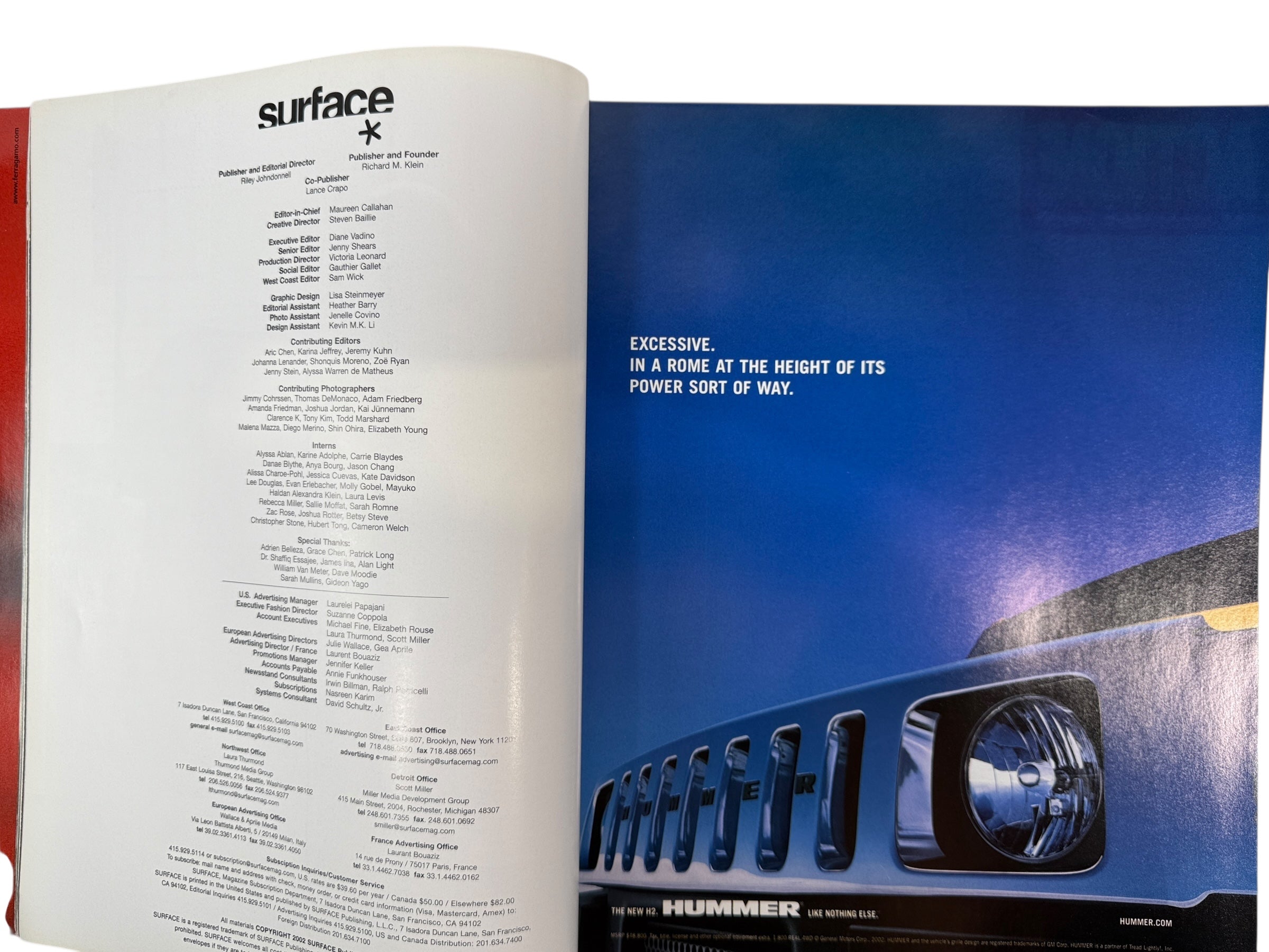 Surface Magazine Fall Fashion 2002