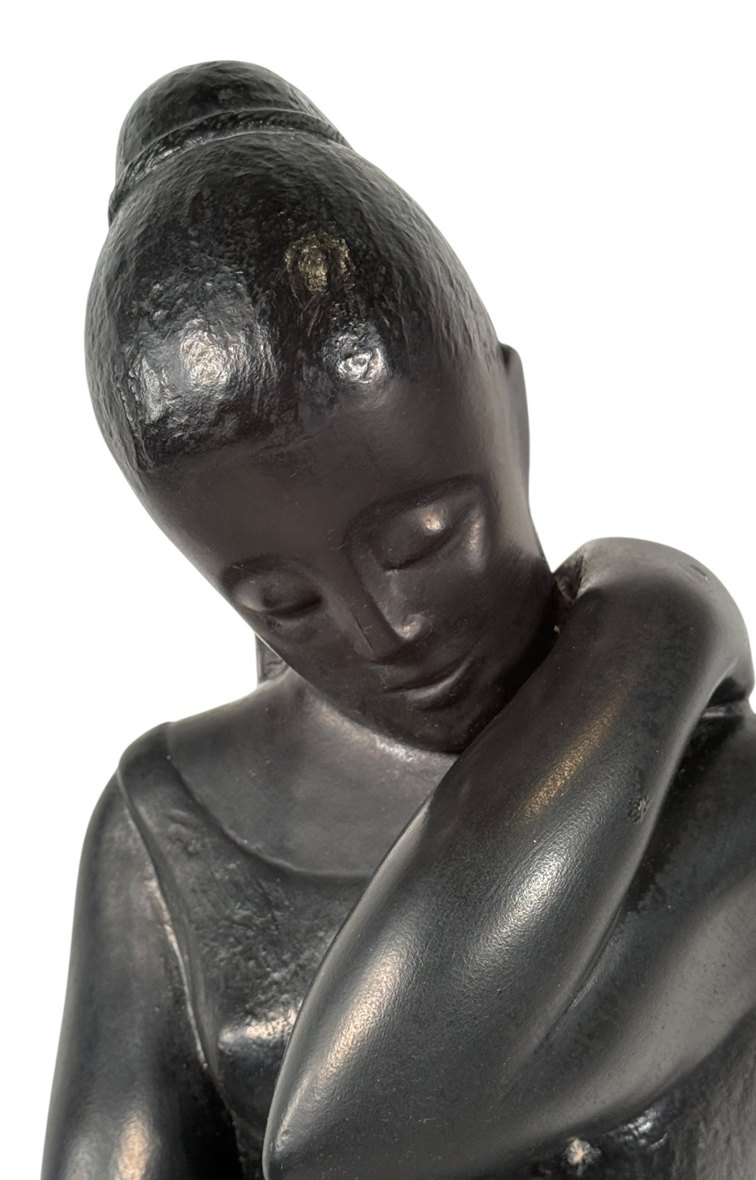 Austin Productions Inc. 1968 Modernist Abstract Sculpture – Black Resin Figure