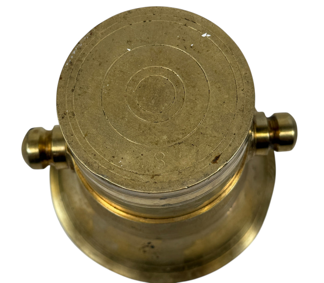 Vintage Solid Brass Apothecary Mortar – Turned Design, Early 20th Century