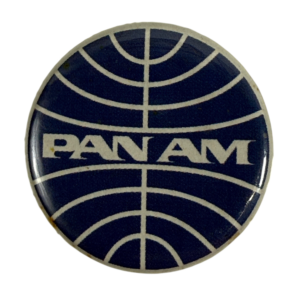 Retro Pan Am Button Badge – Blue Globe Logo by Lindberg / Lea-Kim