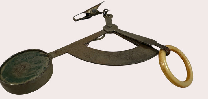 WWII-Era U.S. Postal Rate Card & Handheld Letter Scale – Metal with Original Chart