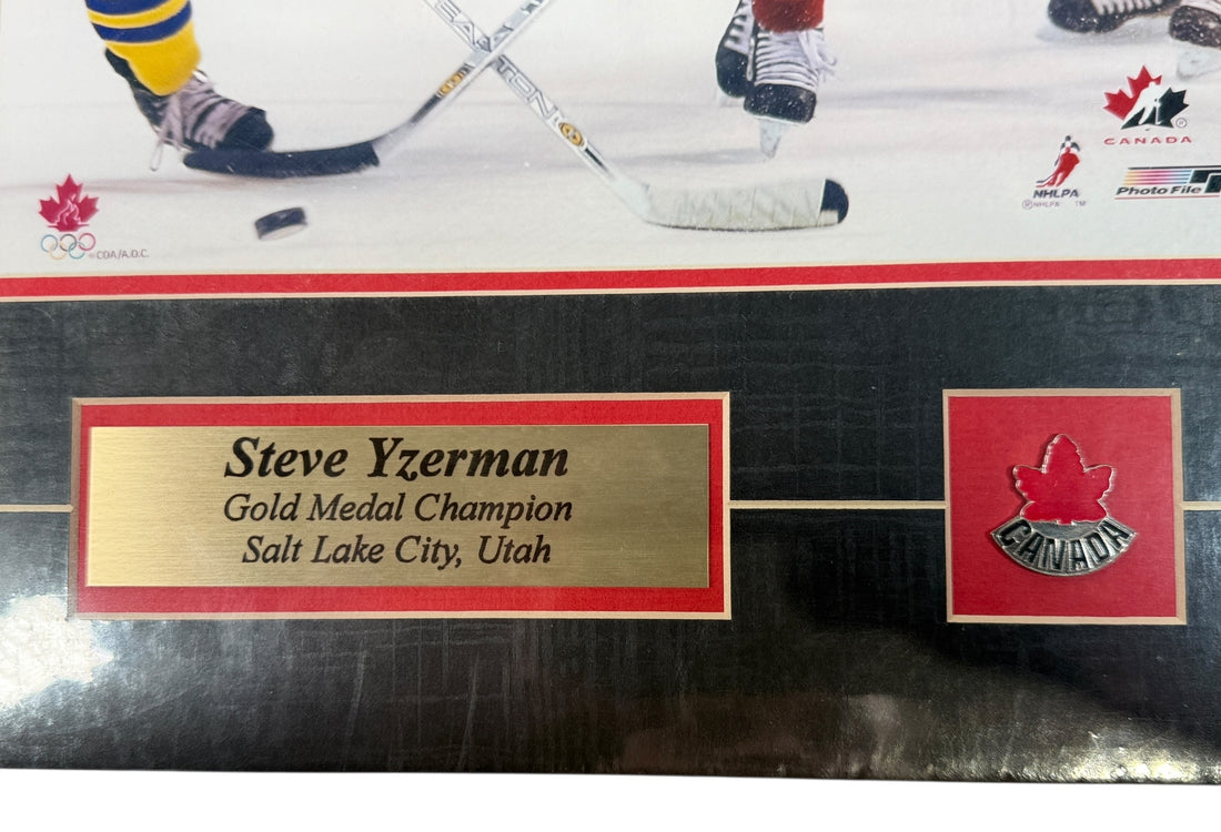 Steve Yzerman Team Canada – Gold Medal Champion, Salt Lake City 2002 – Photo File Framed Plaque (Sealed)