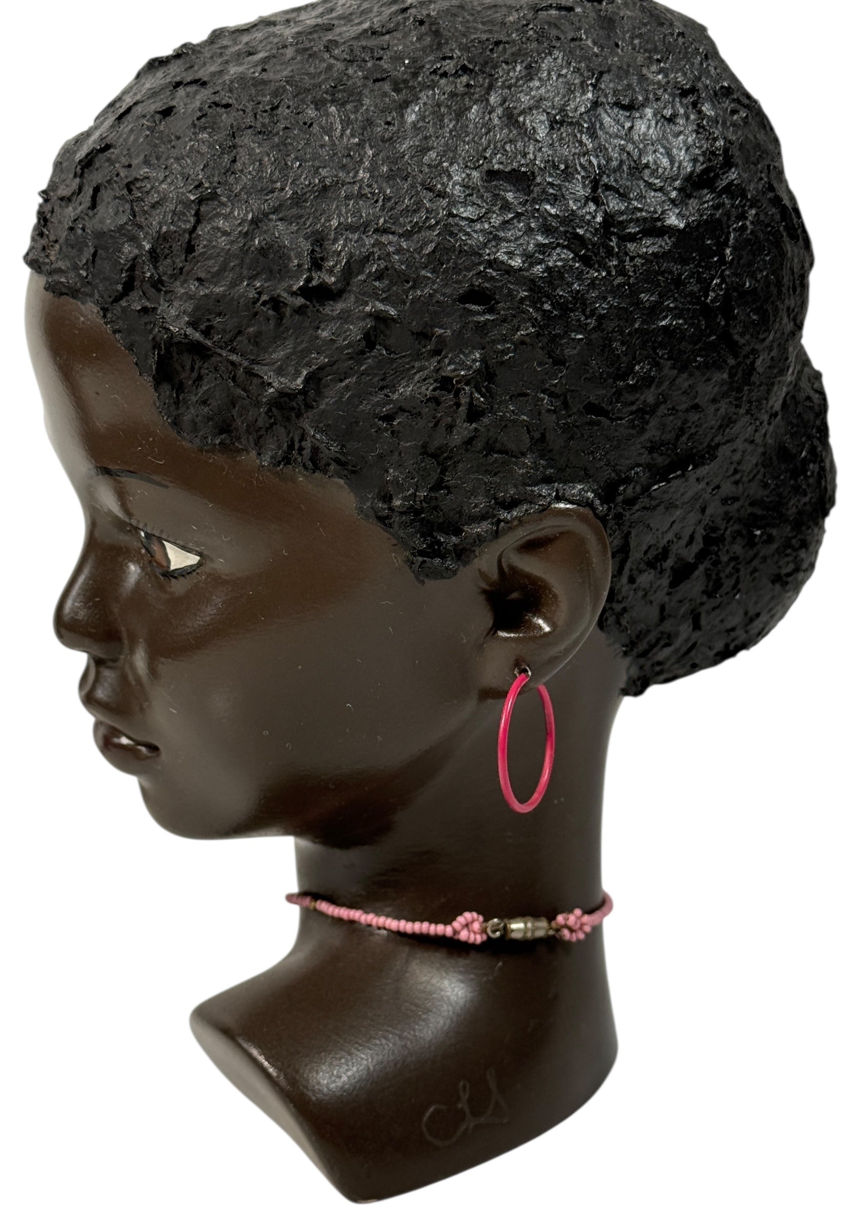 Handmade 1987 C.L.S. ceramic boy &amp; girl figurine pair, minimalist folk-art stoneware, vintage Canadian studio pottery, matte glaze, signed &amp; dated.