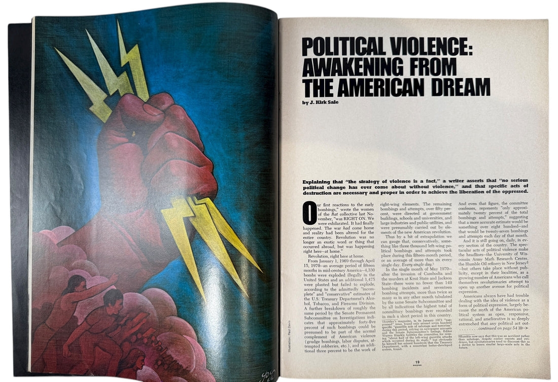 Evergreen Review May 1971 #89 – Classic George Adams cover &amp; radical 1970s essays by Sale, Gornick &amp; Lester. Vintage VG copy from Eco Depot Montreal.