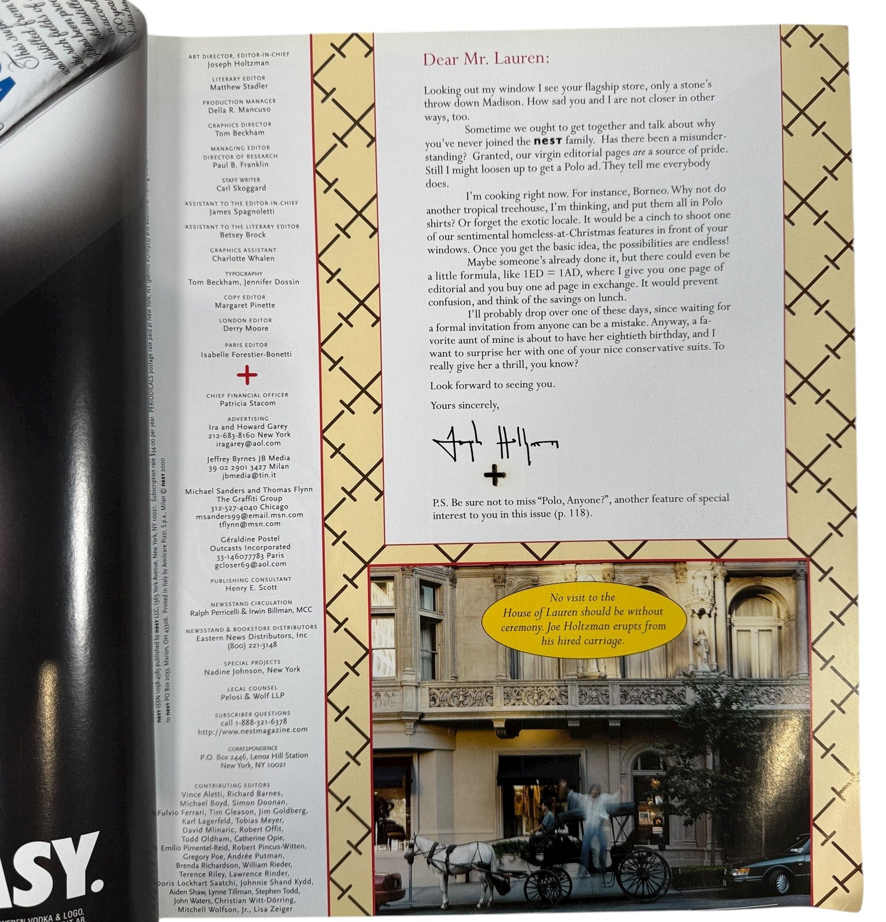 Collectible Nest Magazine Winter 2000-2001 featuring Andrée Putman. Bold design, award-winning interiors issue #11. Rare modern design classic.