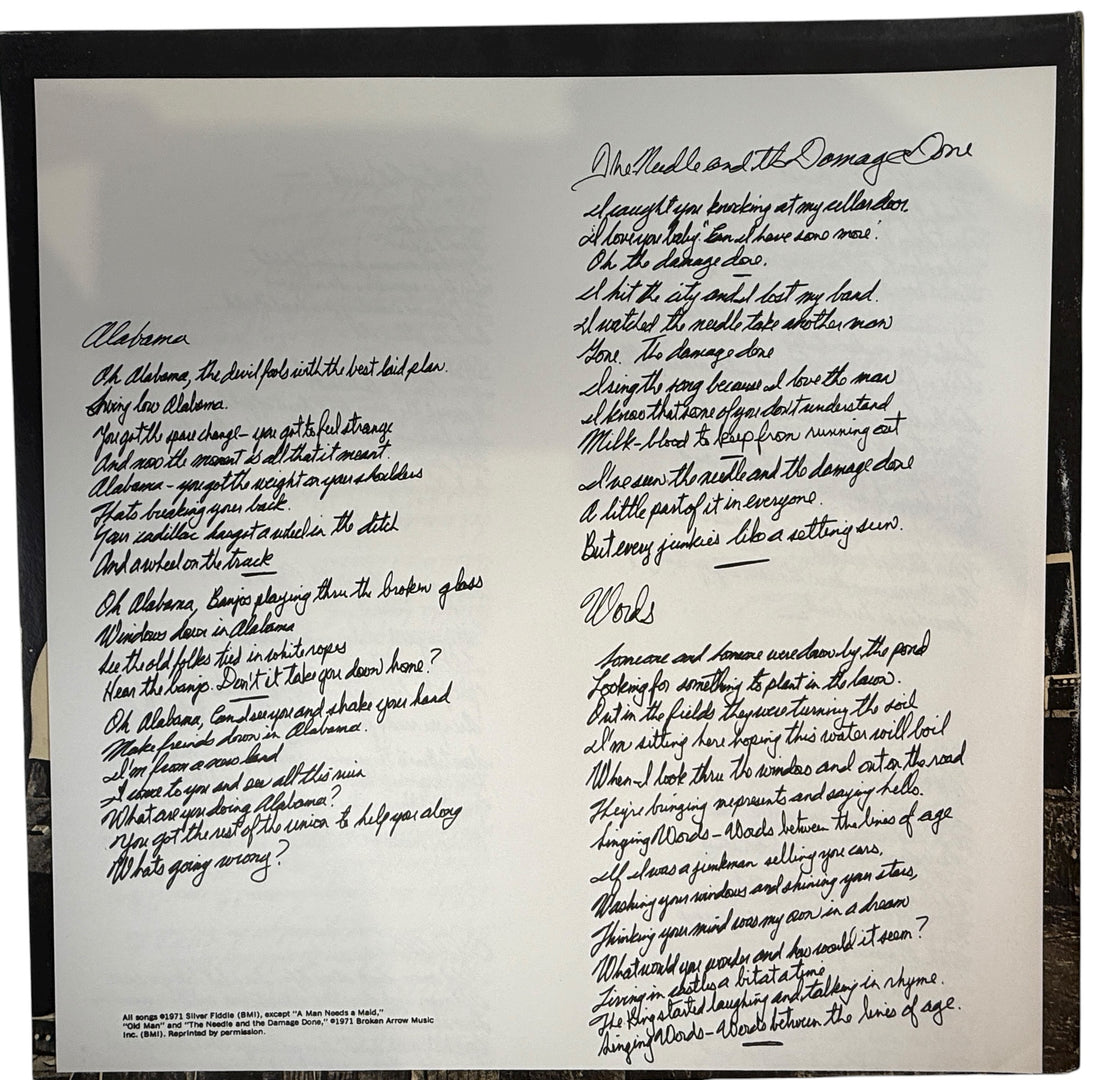 Original 1972 Canadian Harvest LP by Neil Young on Reprise KMS 2277. VG+ vinyl, gatefold cover, includes “Heart of Gold” and “Old Man.”