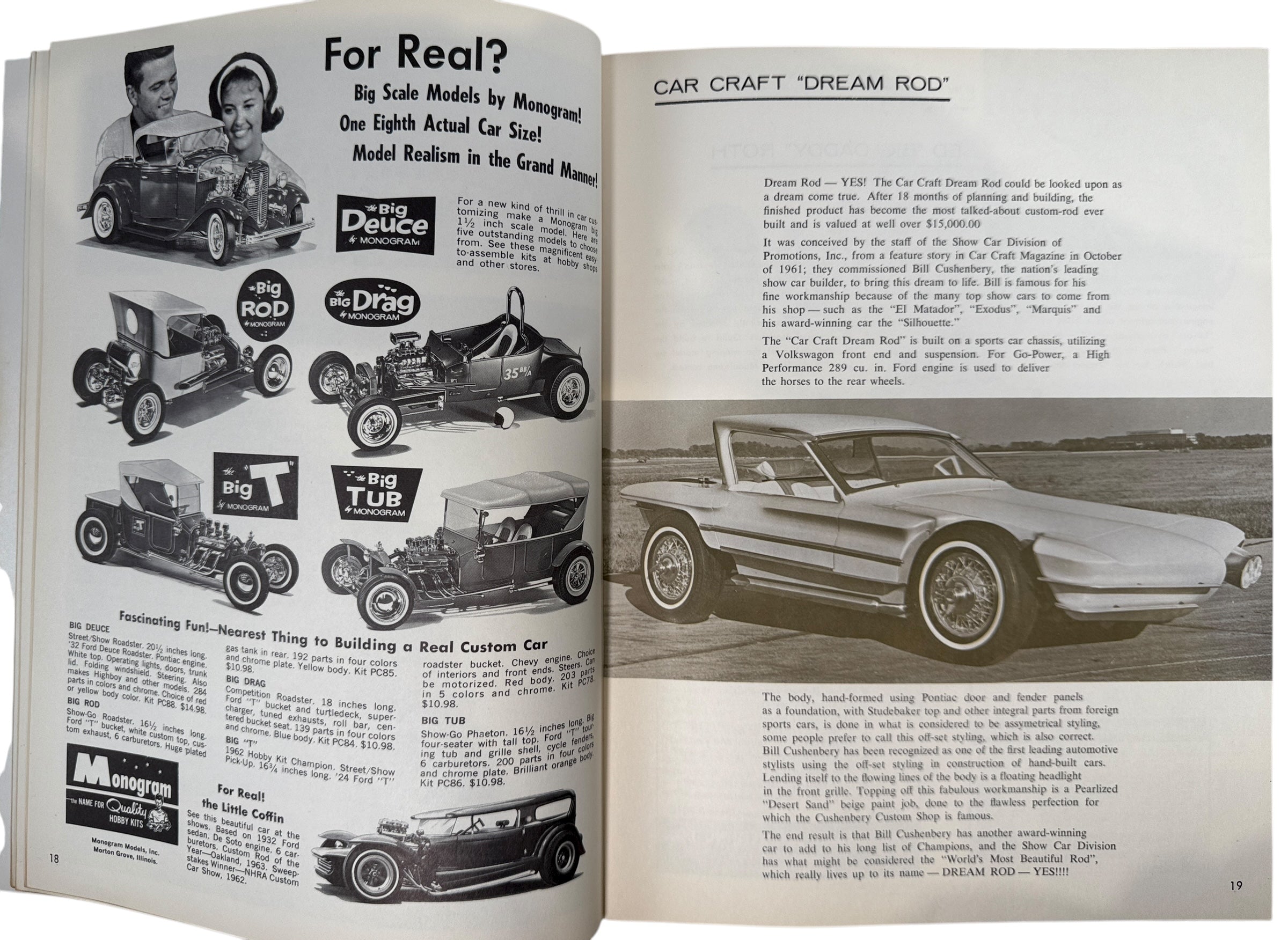 1963 Auto Shows Souvenir Program featuring Dream Rod, Lil’ Coffin, and Mysterion. Clean vintage hot-rod ephemera, great for collectors and garage décor.