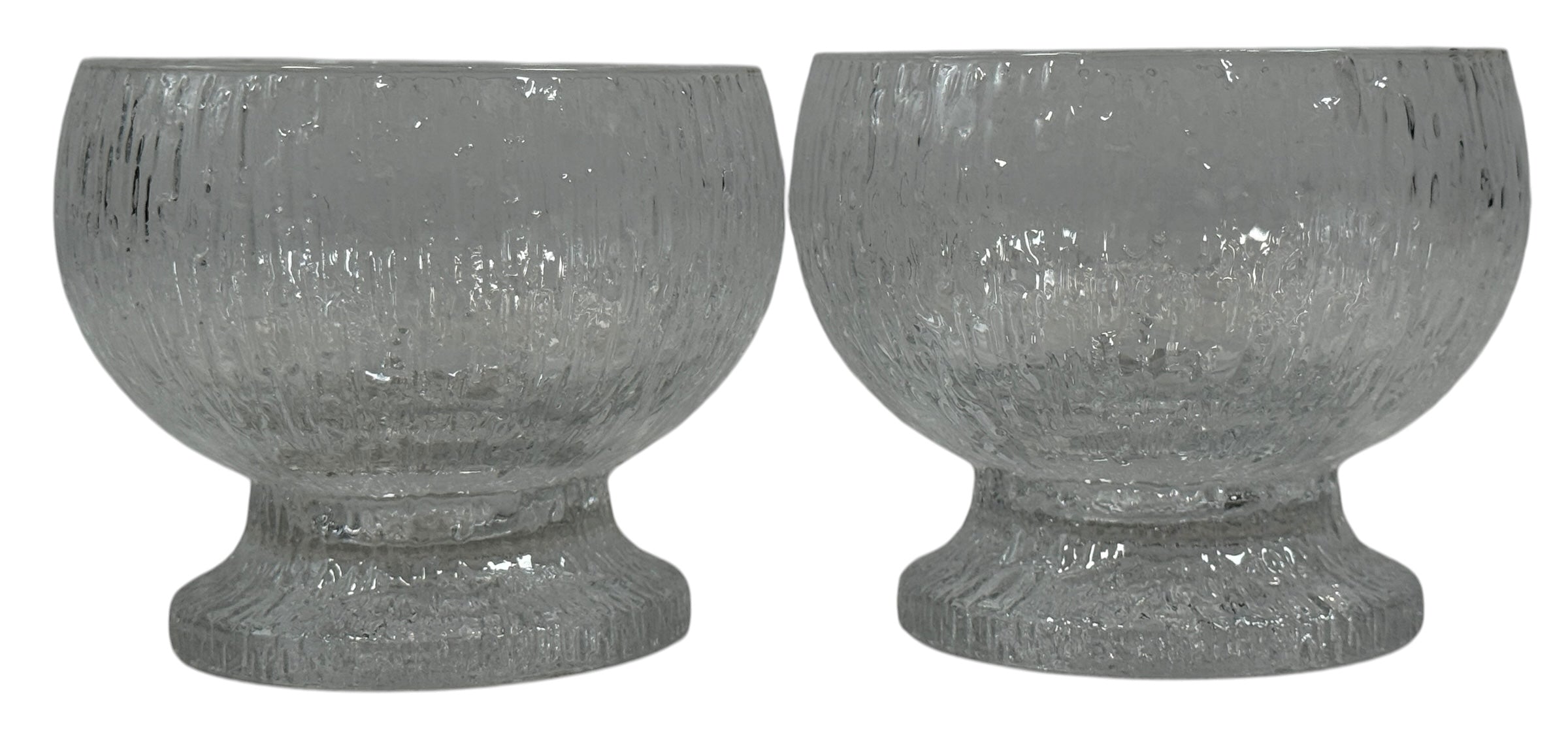 Vintage Iittala Ultima Thule footed glasses set of 8. Finnish design by Tapio Wirkkala. Iconic ice-melt texture. Excellent condition. Fast shipping from Canada.
