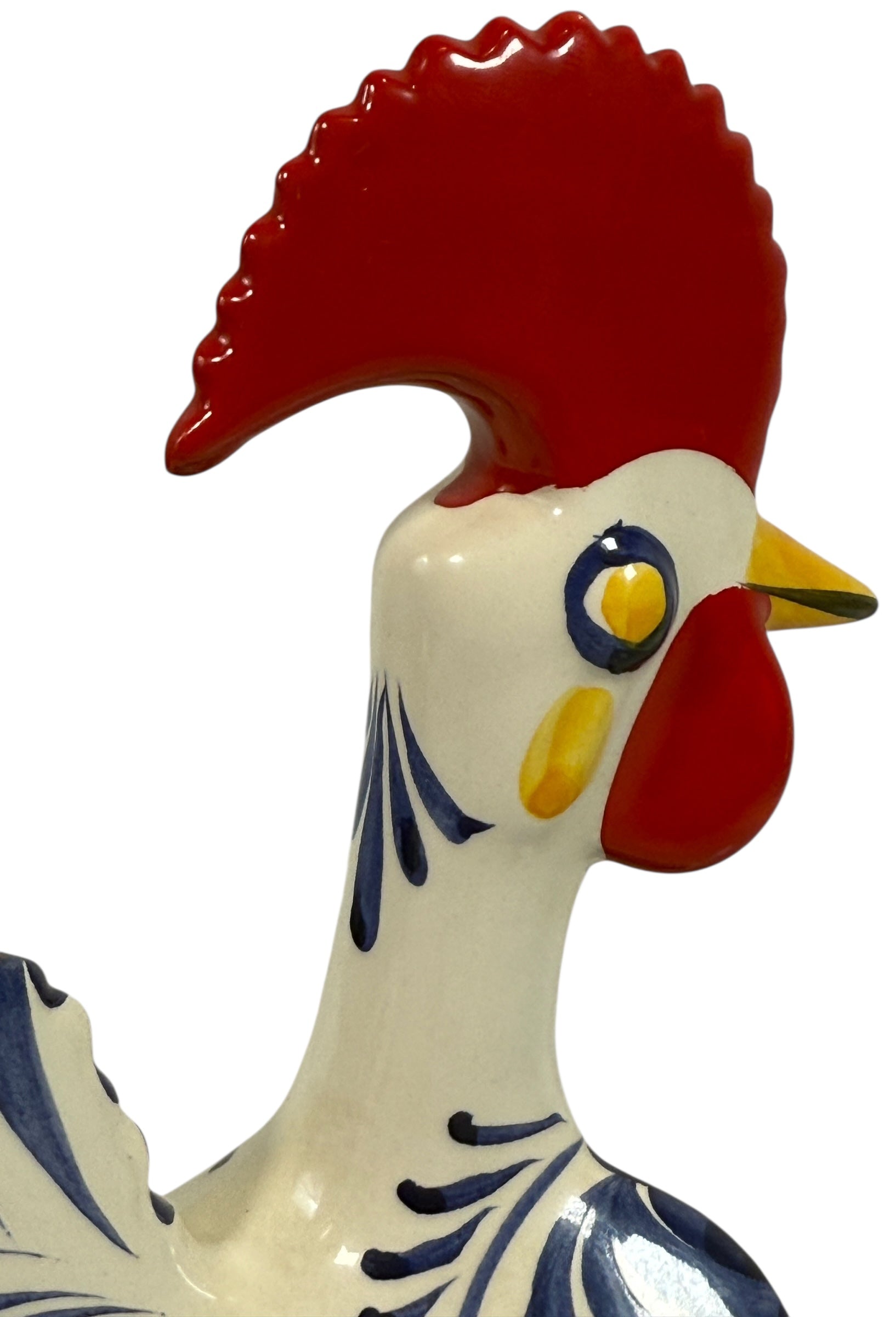 Hand-Painted Portuguese Ceramic Rooster – 8¼” – Signed “Portugal 19”