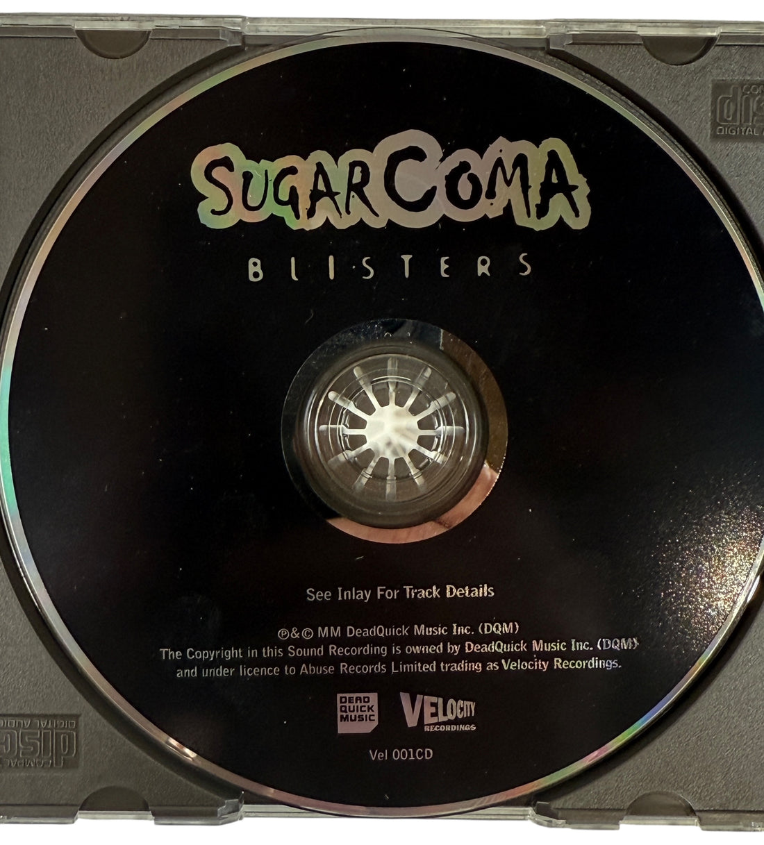 Original Sugarcoma Blisters CD EP on Velocity Recordings. UK alternative rock from the late 1990s. Clean disc, VG condition, cult underground release.