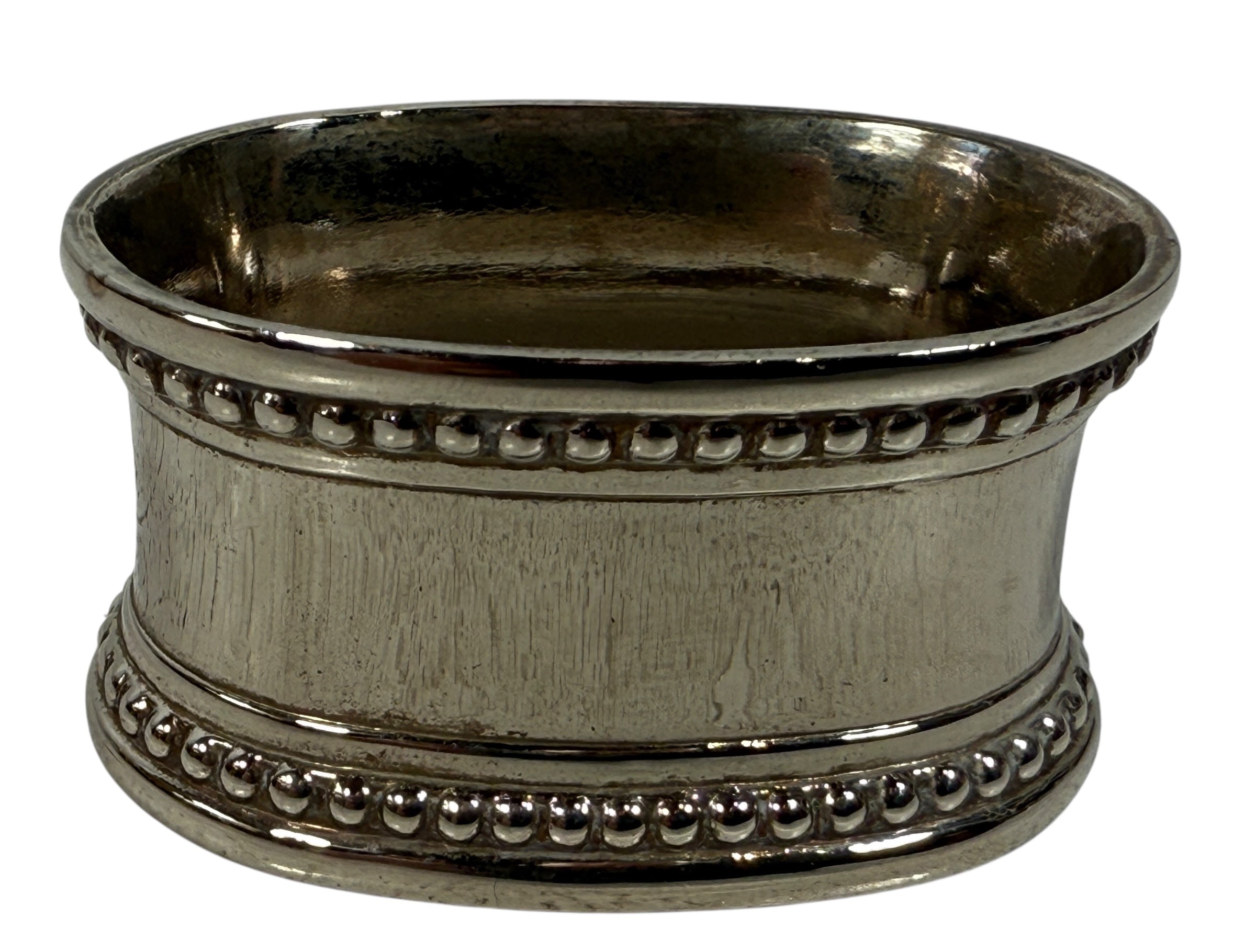 Classic Silverplate Beaded Napkin Rings Set of 8 Unmonogrammed