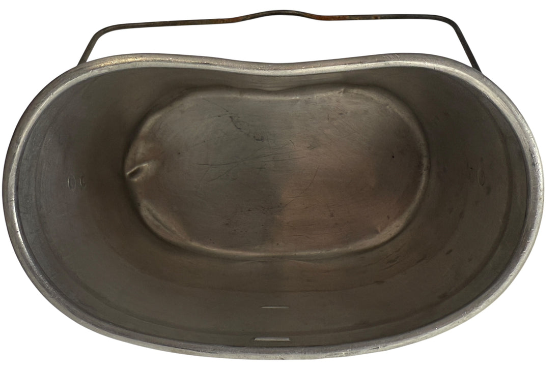 Vintage Swedish Army Steel Mess Kit – WWII Era with Leather Strap